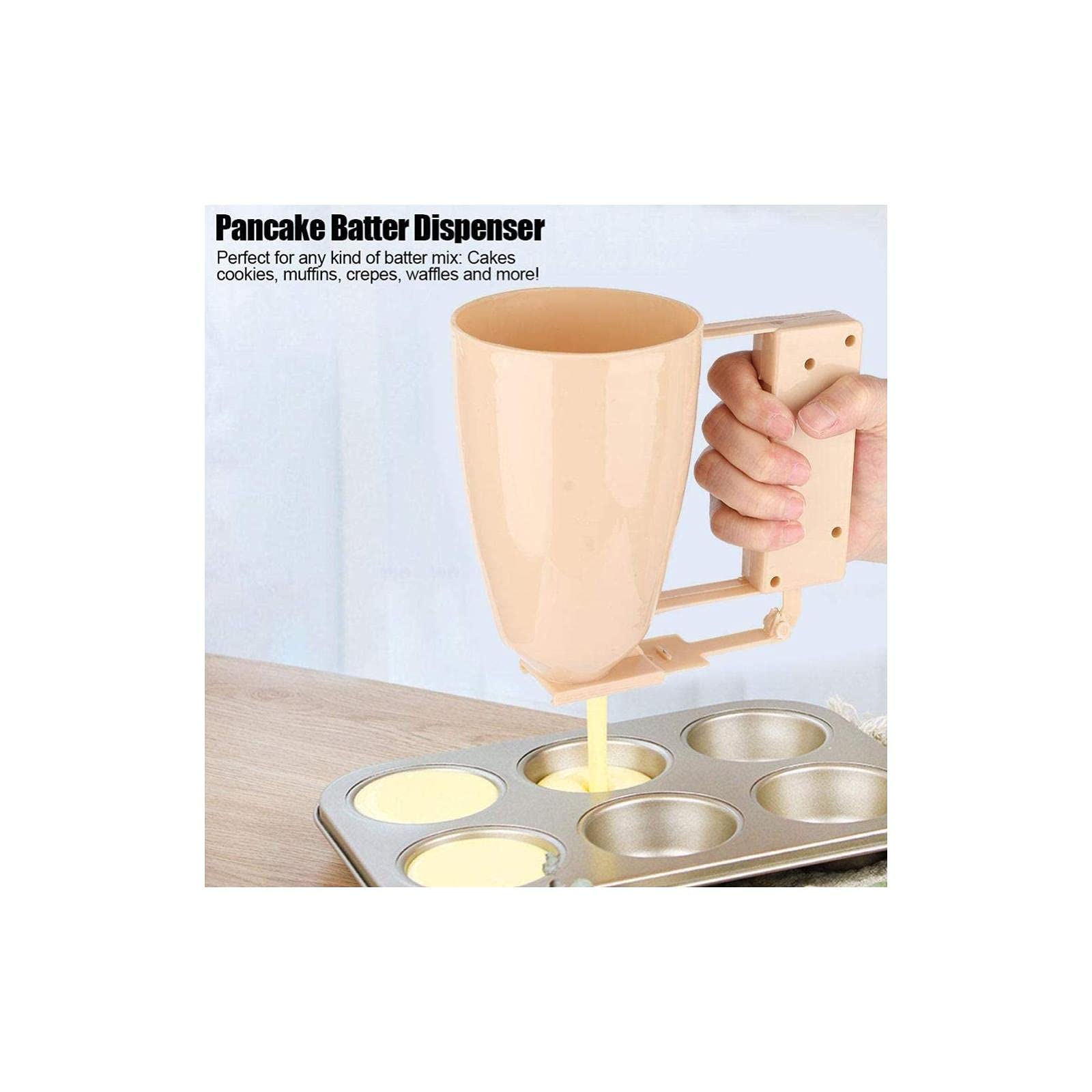 Premium Pancake & Cupcake Batter Dispenser - Squeeze Handle Kitchen Baking Tool for Waffles, Muffins, Crepes, Cakes & Meatballs | Perfect for Home Bakers & Professional Chefs | Ideal for Breakfast, Desserts & Party Food Preparation