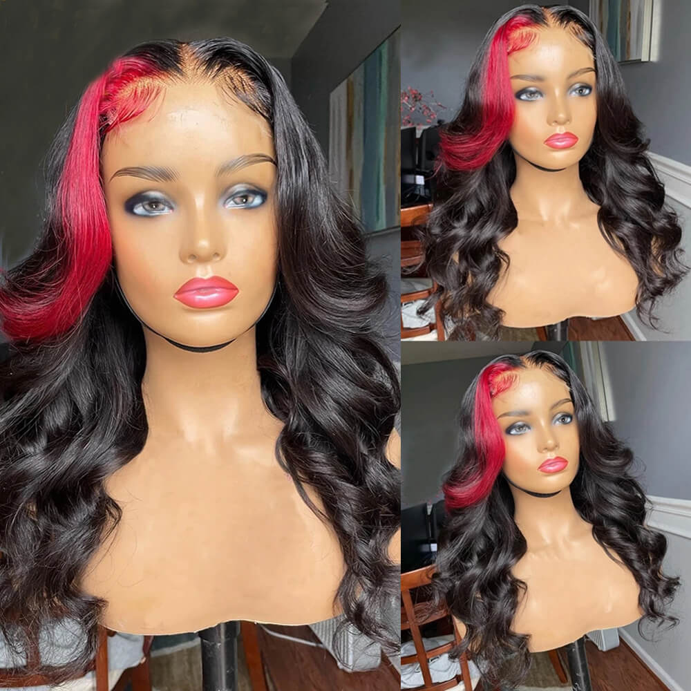 Skunk Stripe Wig Collection | eullair Must Have Gorgeous Colored Highlight Lace Frontal Wig for Women - Perfect for Cosplay, Parties & Fashion Styling