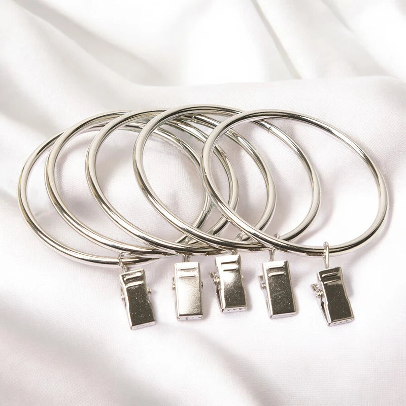 15 Pack Metal Curtain Rings with Clips - Durable Hooks for Hanging Curtains, Drapes & Sheers - Perfect for Living Room, Bedroom & Window Decor