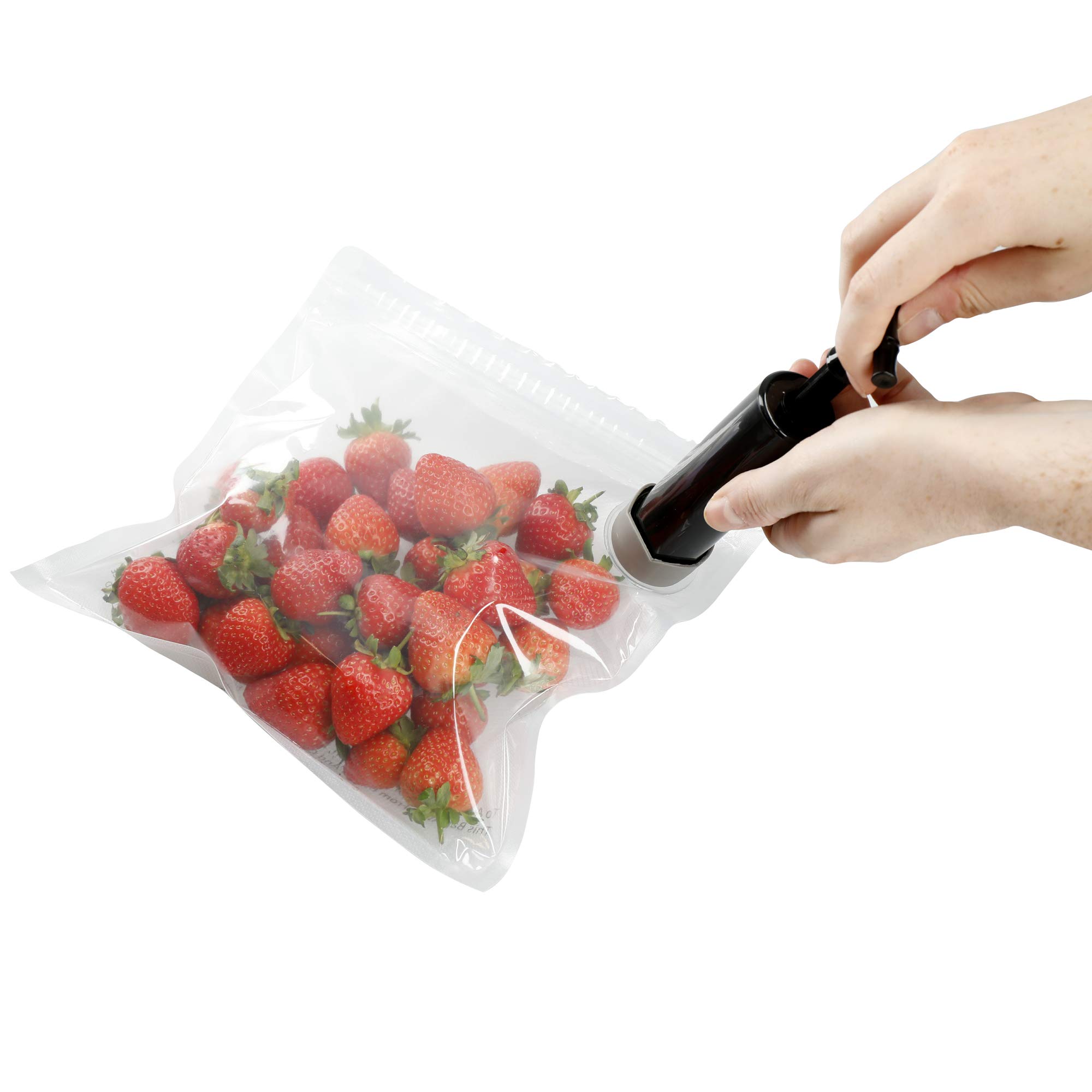 Premium Food Vacuum Sealer Machine with 4 Reusable Vacuum Bags (24x24cm) - Perfect for Meal Prep, Sous Vide, and Long-Term Food Storage