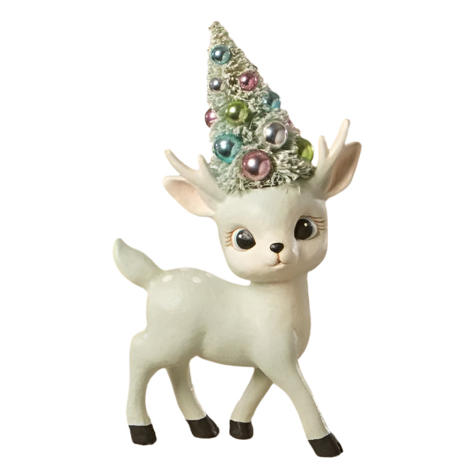 Bethany Lowe Designs Aqua Reindeer with Tree - Vintage Christmas Decor for Holiday Home & Party Decoration