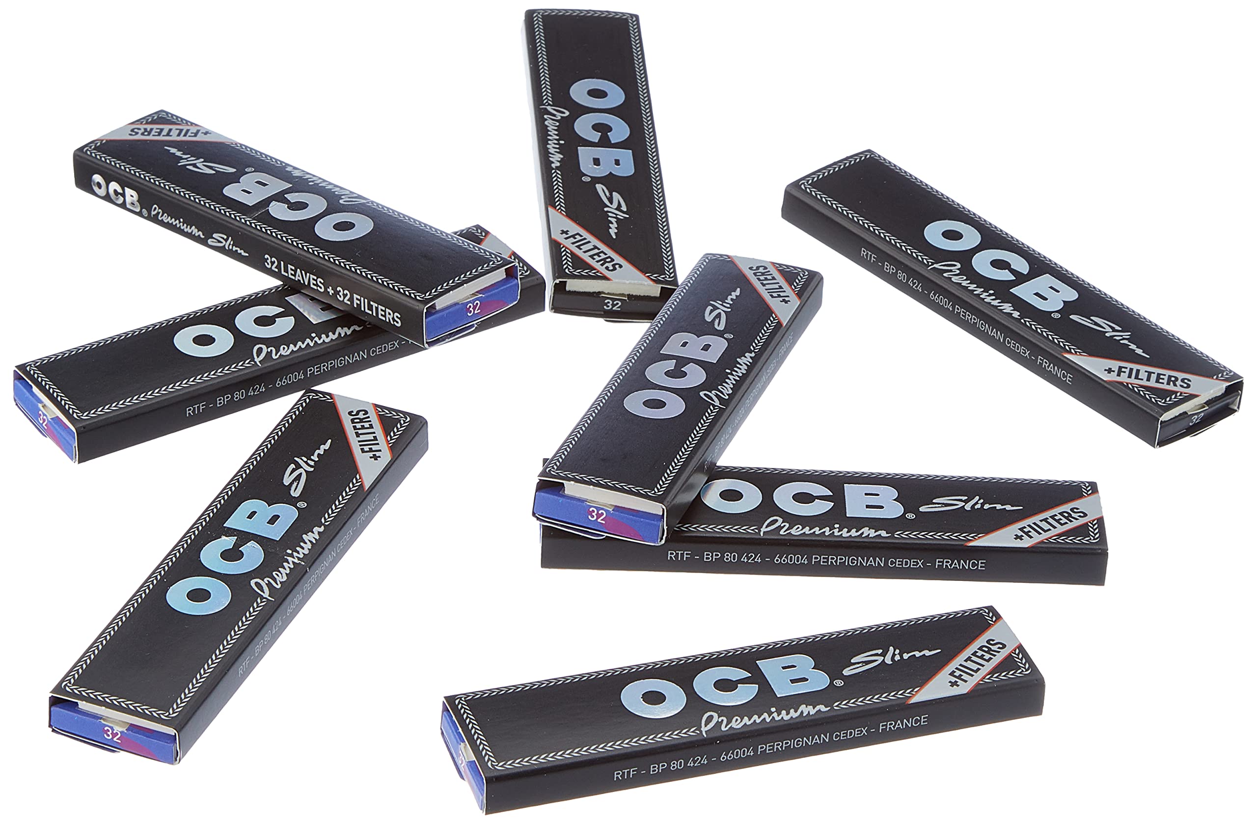 OCB Long Black Rolling Papers with Tips - 32 Packets | Premium Rolling Papers for Smooth Smoking Experience | Perfect for Rolling Cigarettes, Joints & Blunts at Home or Outdoors
