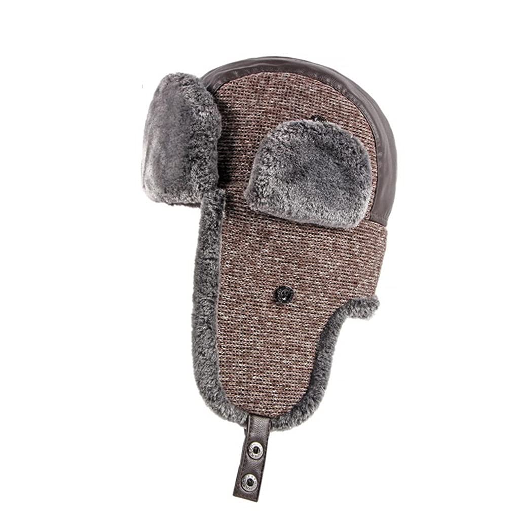 HTKLCZ Men's Winter Earmuffs - Warm Fleece Lined Riding Hat for Motorcycle, Flying, and Airplane - Adjustable 56-58cm (Color: Black) - Perfect for Cold Weather Outdoor Activities, Motorcycling, and Aviation