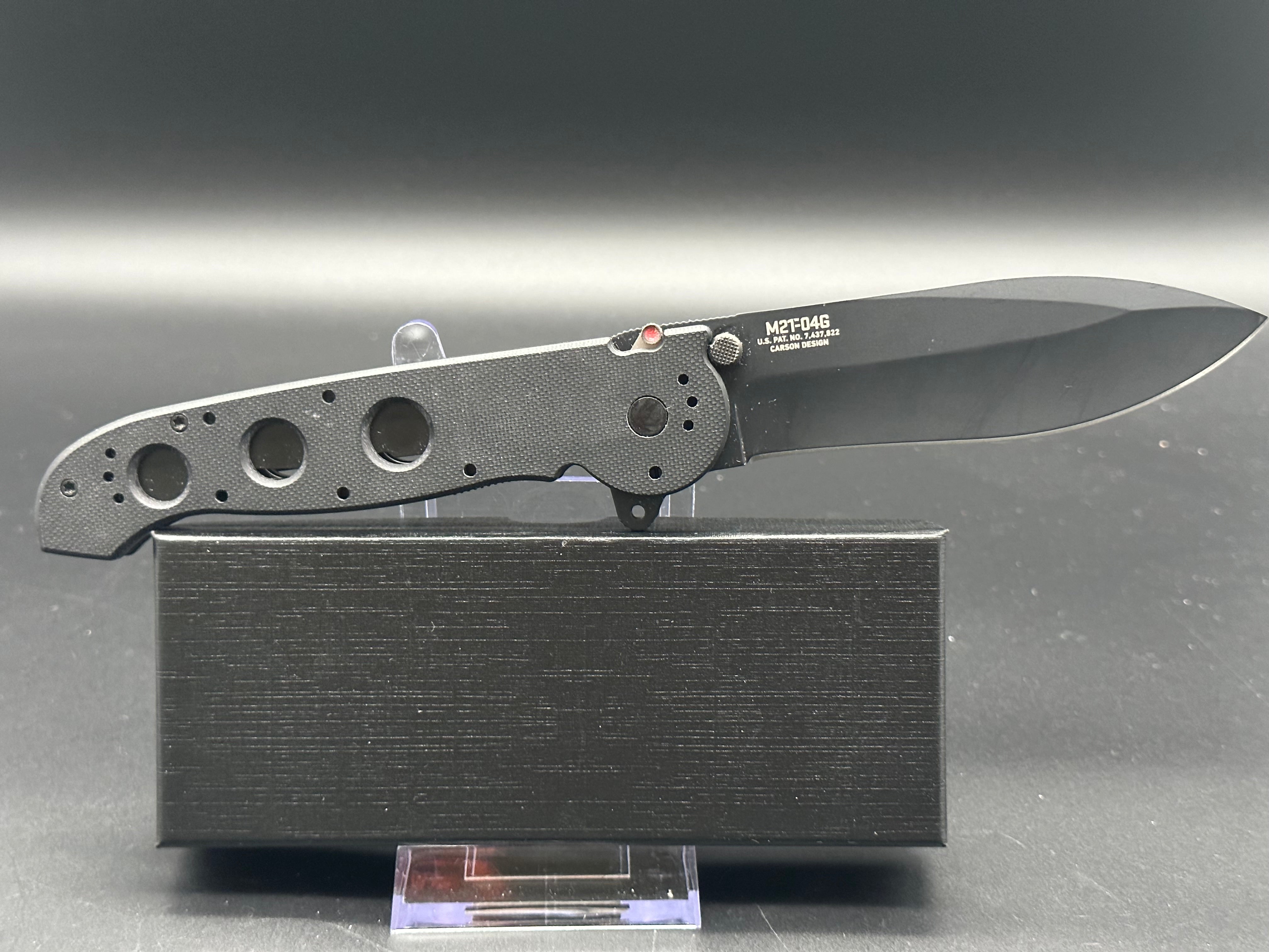 CRKT Carson M21-04G Folding Pocket Knife - Black G10 Handle, Tactical EDC Knife for Outdoor, Camping, Hiking & Survival Gear