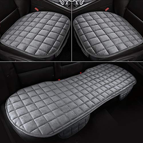 Plush Car Seat Covers - Universal Fit for Sedan/SUV - 2 Front & 1 Rear - Comfortable Driving Protection