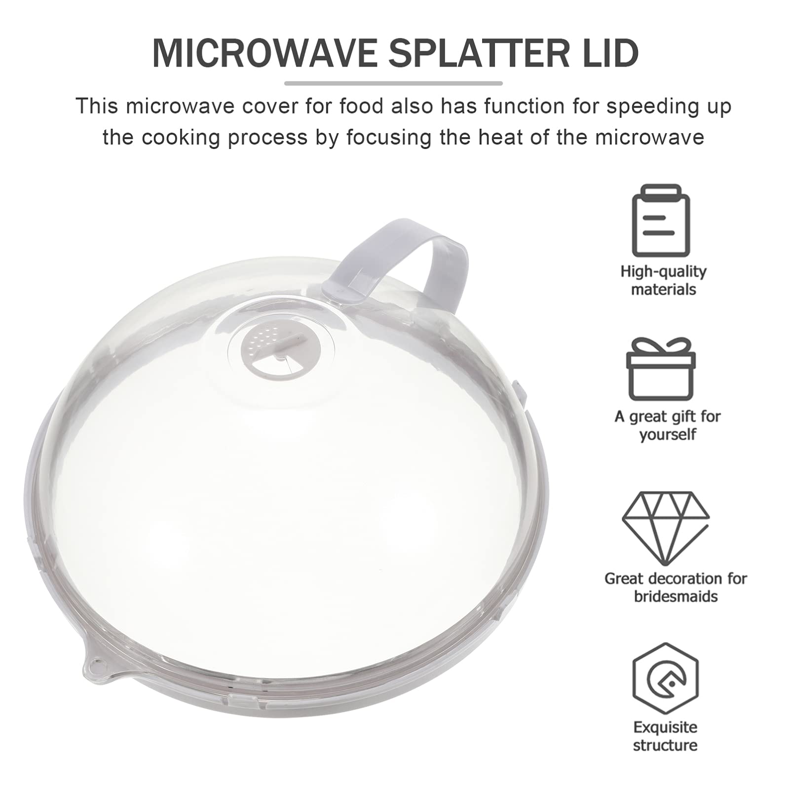 Reusable Microwave Splatter Cover - Oven Safe Food Protection Lid, Anti-Splash Plate Cover for Grilling, Baking & Camping | BPA-Free PP Material, White Serving Plate Accessory (Perfect for Meal Prep, Leftovers & Microwave Cooking)