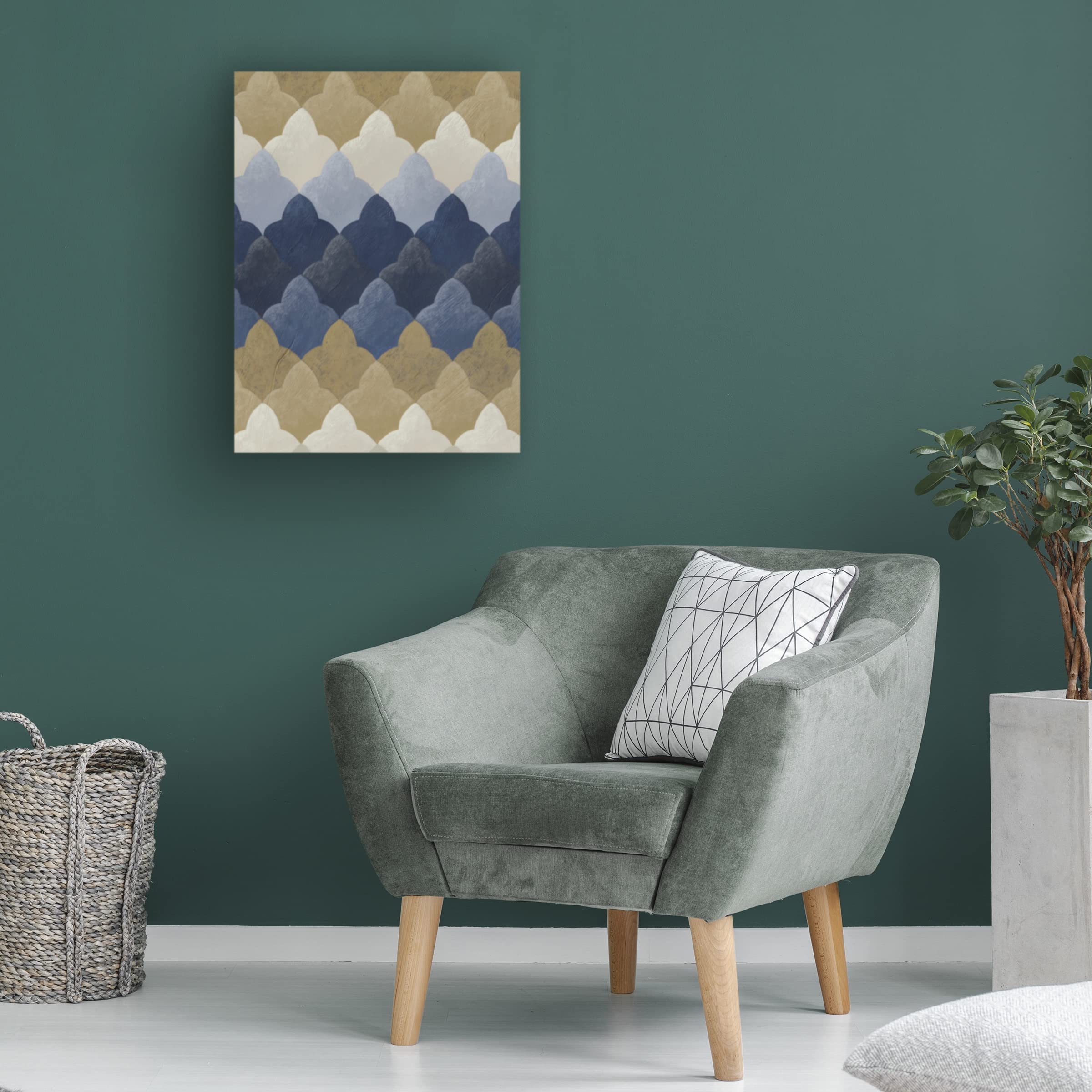 Trademark Fine Art 'Navy Motif I' Canvas Wall Art by Chariklia Zarris - Blue Nautical Home Decor for Living Room, Bedroom & Office