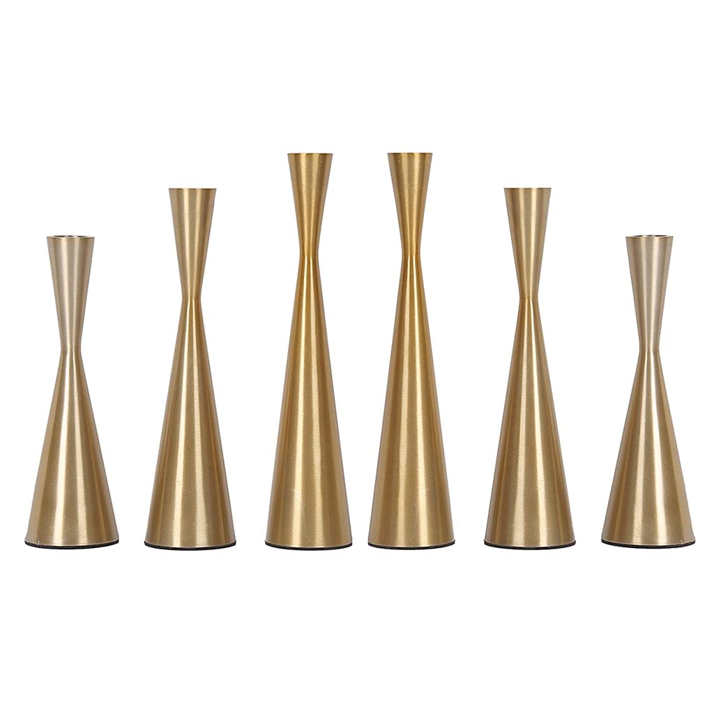 Gold Candlestick Holders Set of 2 - 26.5x6cm Taper Candle Holders for Wedding, Party & Dining Table Decor - Elegant Candle Stands for Home, Church & Romantic Dinner Decorations