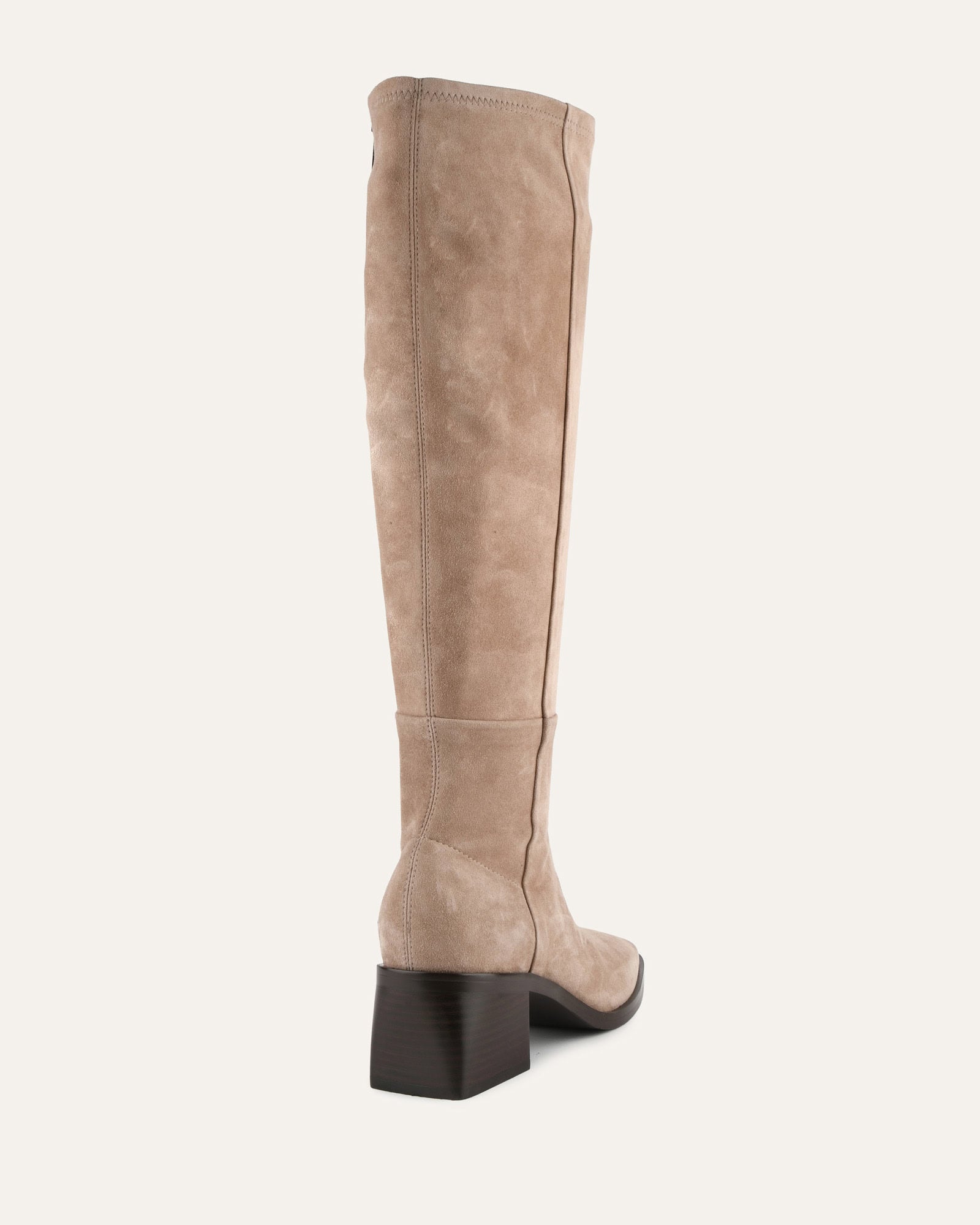 Queenie Knee High Boots in Taupe Suede - Stylish & Comfortable Women's Boots for Fall & Winter Fashion, Office & Casual Wear