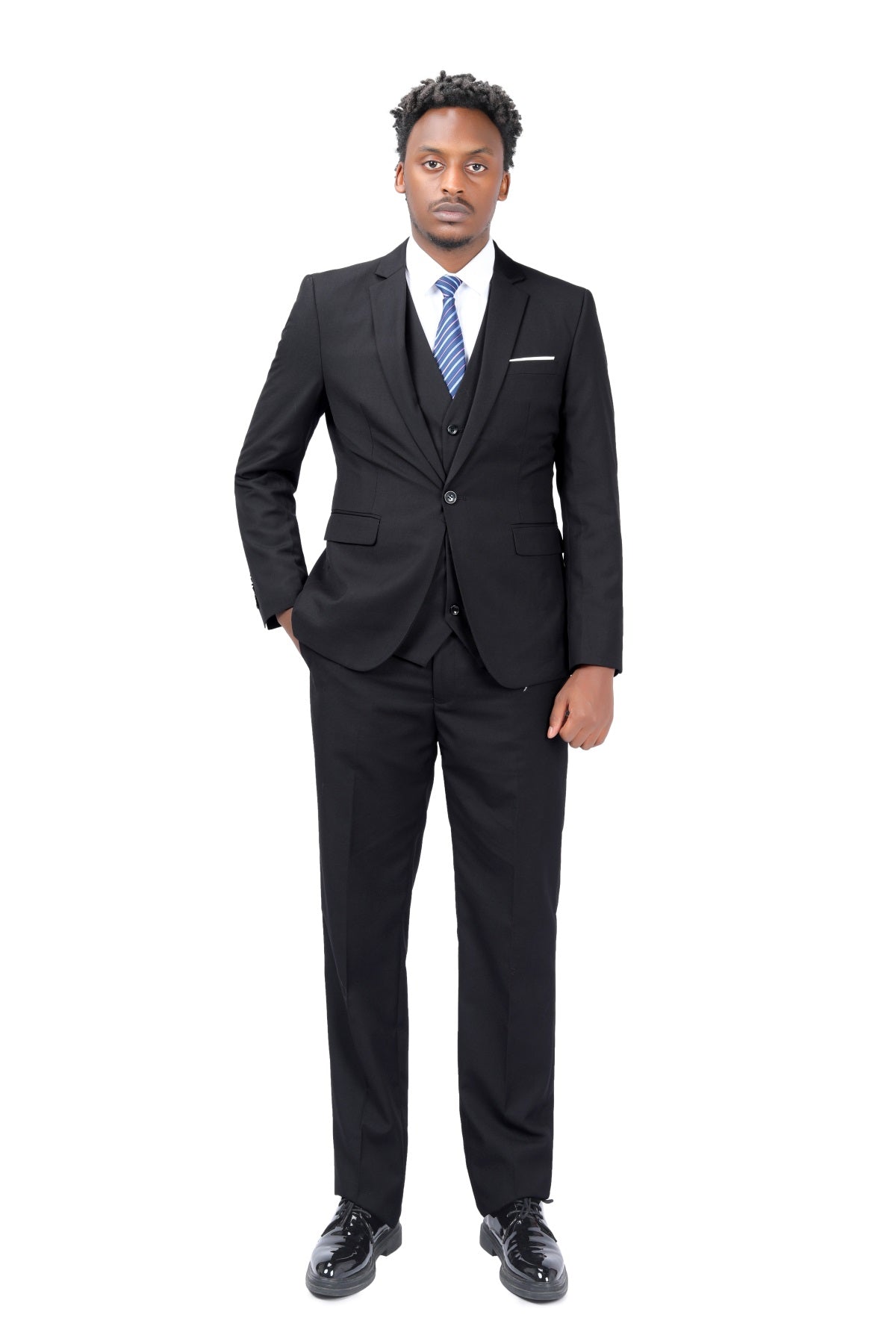 Black Slim Fit Casual Blazer for Men - Business Formal Jacket with Notch Lapel | Perfect for Office Wear, Business Meetings & Smart Casual Outfits