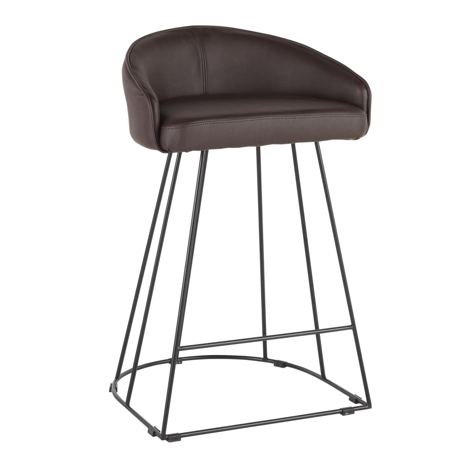 LumiSource Canary Gold Velvet Counter Stools Set of 2 - 24