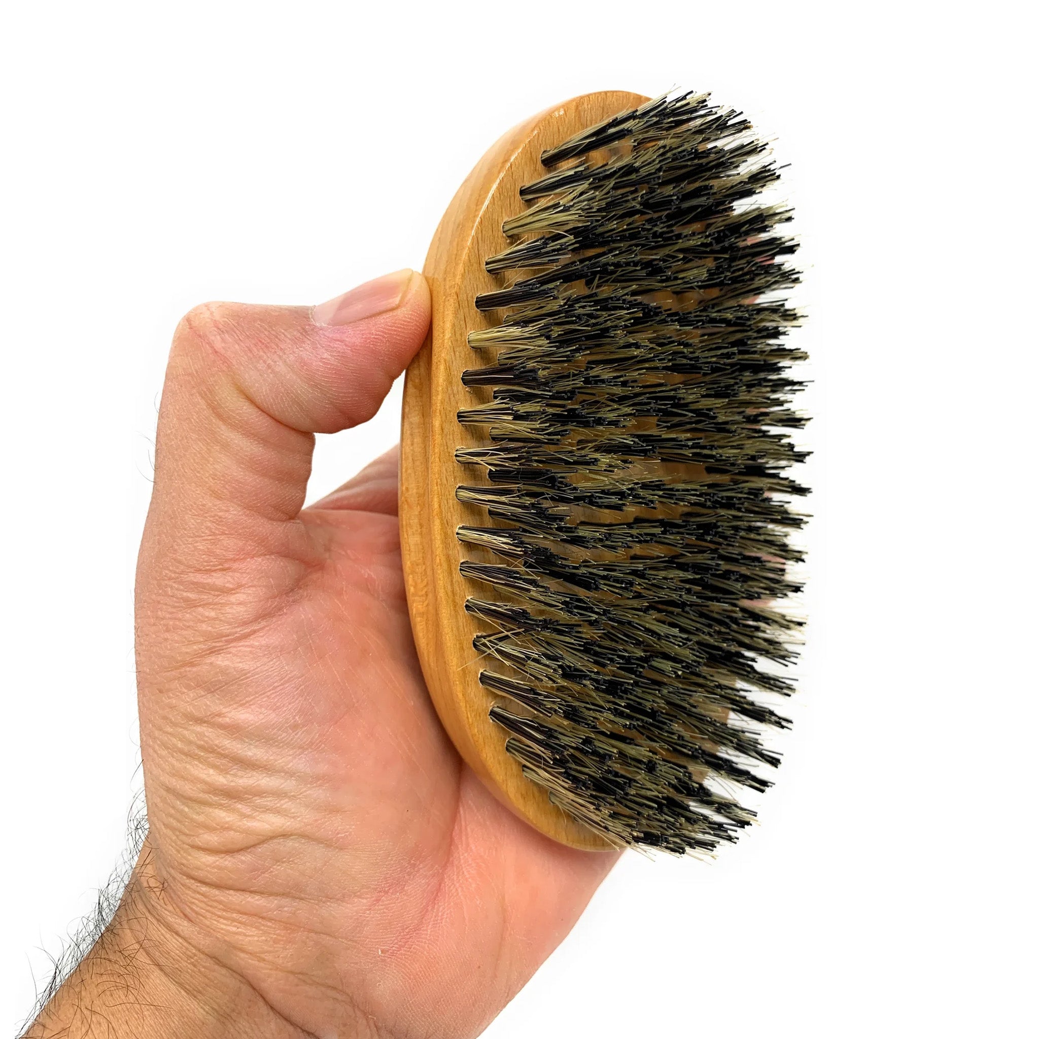 Scalpmaster Club Hair Brush for Waves & Curls - Curved Oval Palm Brush with Boar Bristles & Natural Wood - Perfect for Styling, Detangling & Smoothing Hair at Home or Salon