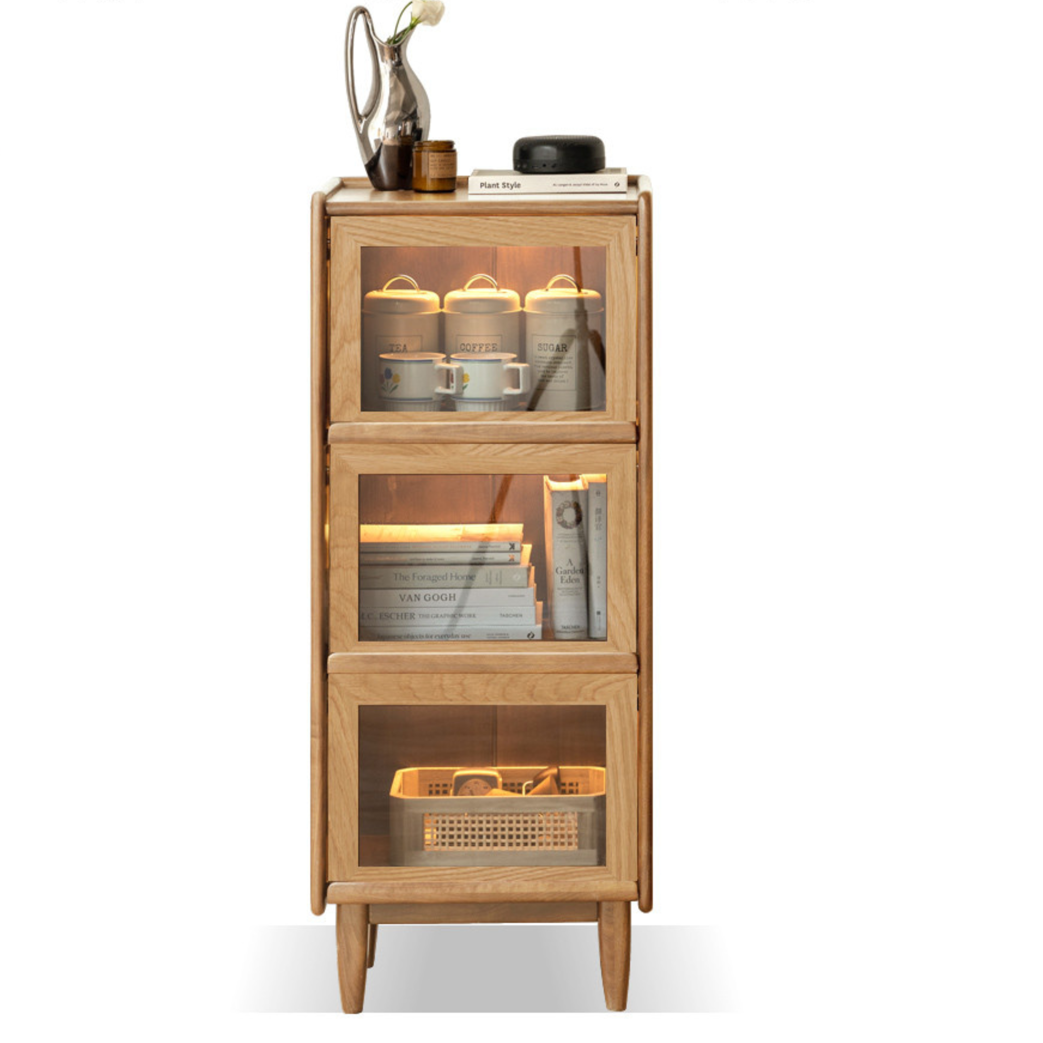 17.7х13.7х43.3 inch / 45х35х110 cm / Natural Wood Color / Oak side cabinet