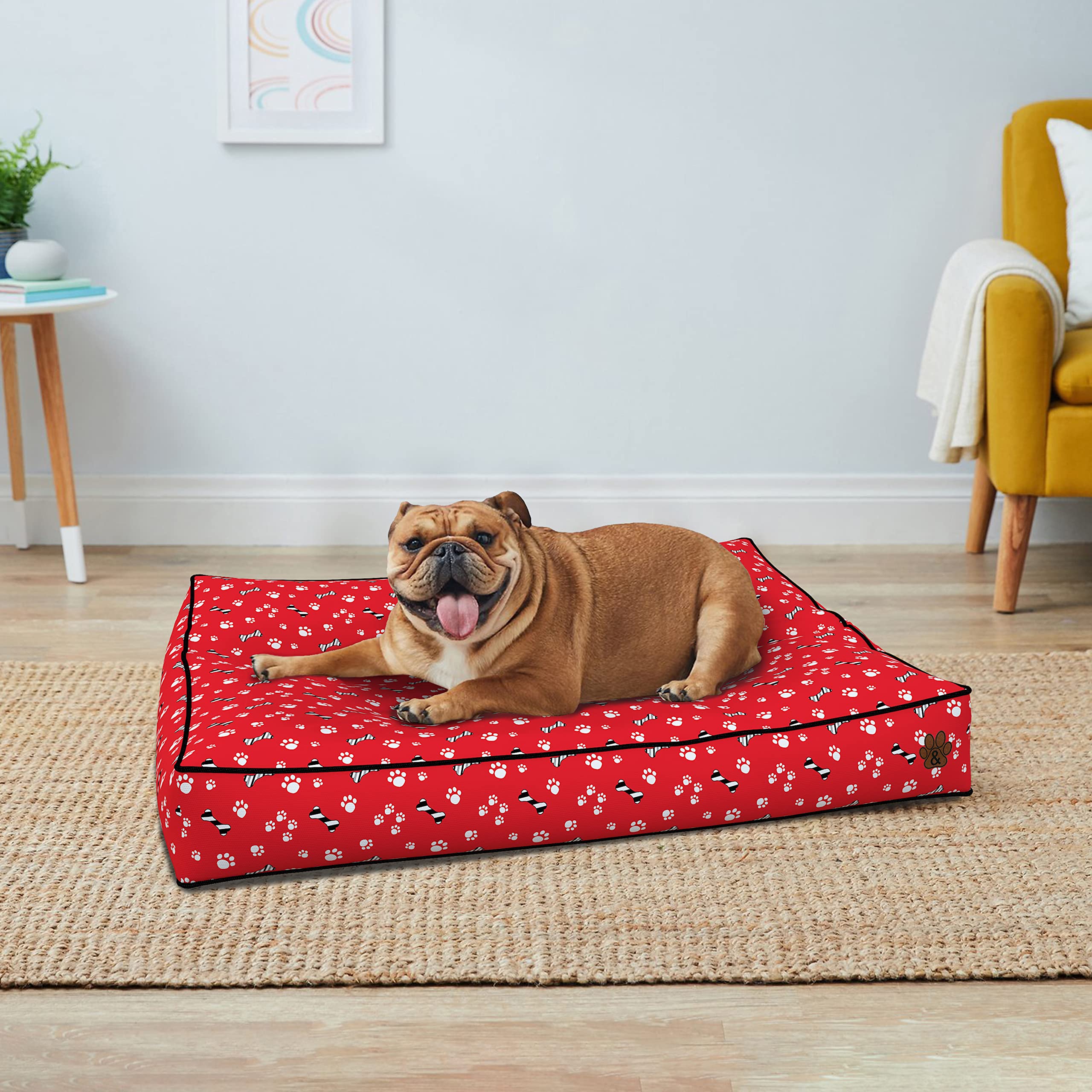 Premium Orthopedic Dog Bed for Large, Medium & Small Dogs - Soft Pet Bed with Removable Washable Cover, Waterproof & Non-Slip Bottom - Perfect for Crate, Kennel or Home Use (Pattern 02, Small)