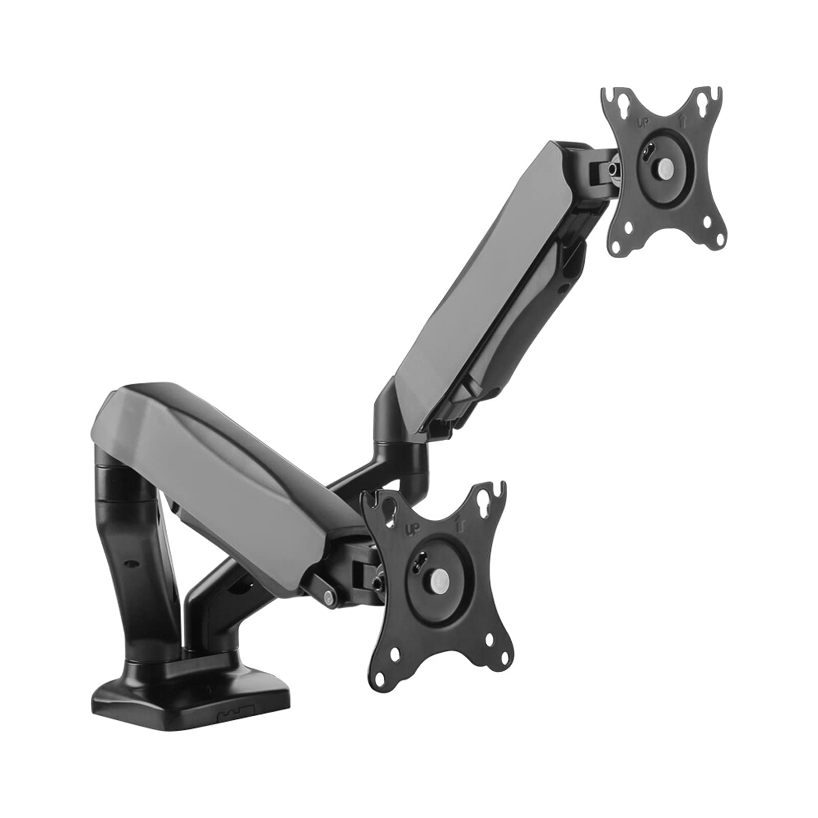 Heavy Duty Dual Monitor Arm Stand - Adjustable Gas Spring Desk Mount for 17