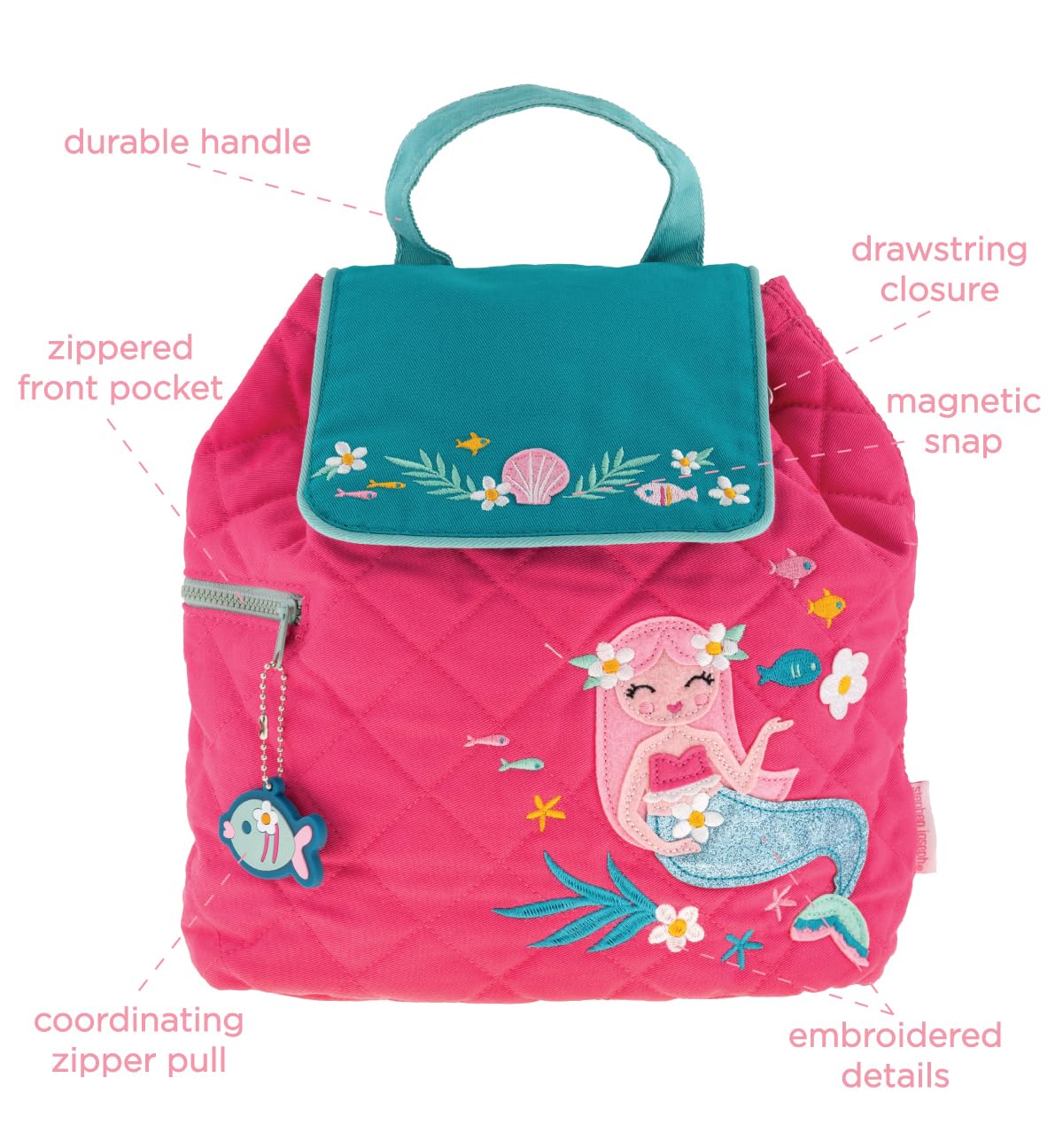 Stephen Joseph Kids' Unisex Toddler Backpack - Quilted School Bag with 