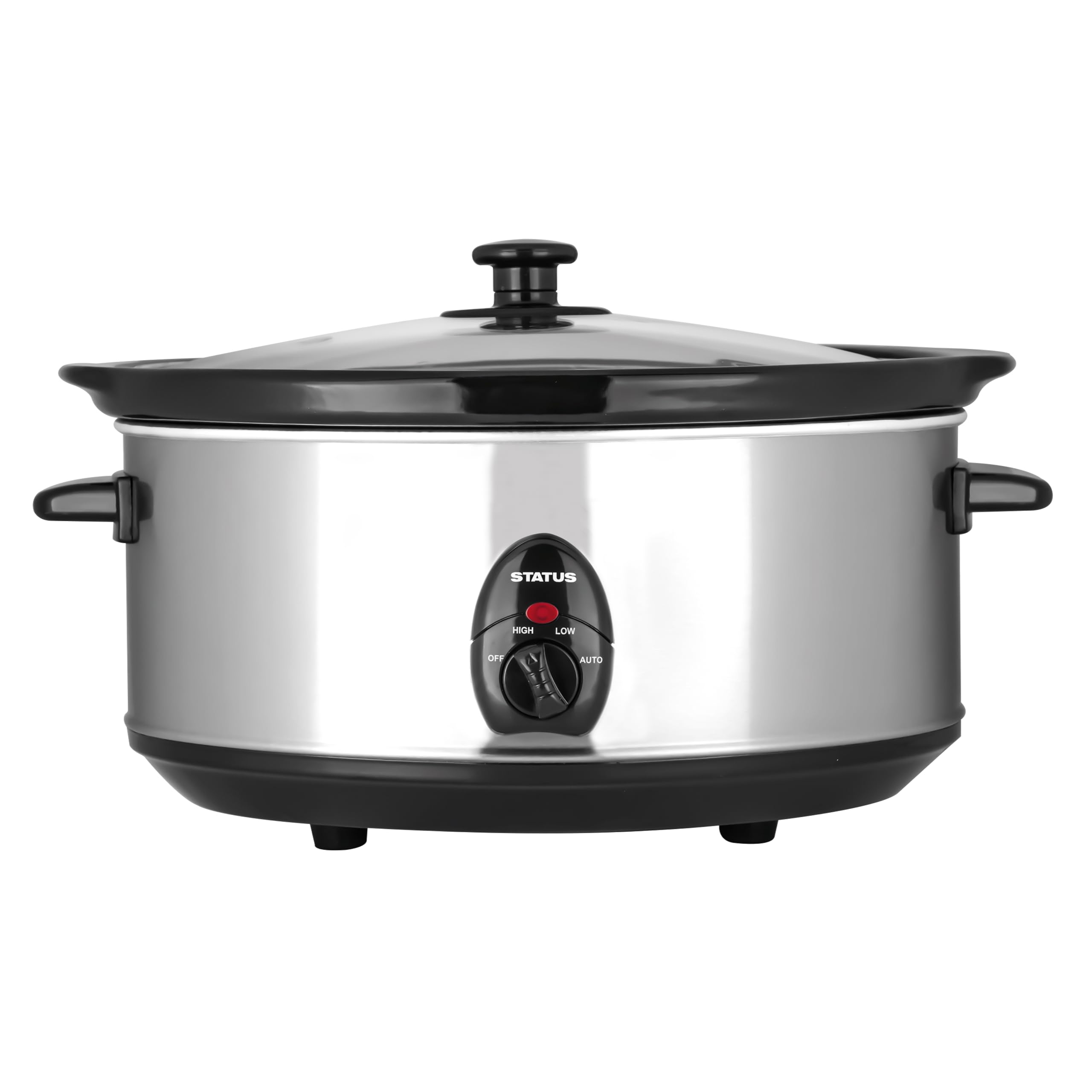STATUS San Antonio 6.5L Oval Slow Cooker - 320W Stainless Steel Large Crock Pot - Perfect for Family Dinners, Potlucks & Holiday Meals