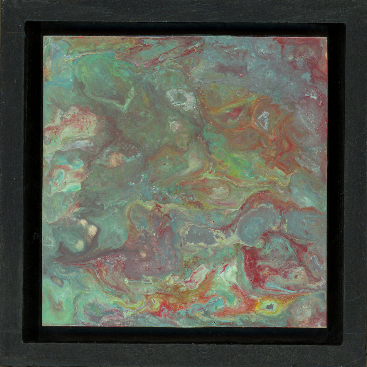 Anthony Ciambella Framed 4x4 Acrylic on Panel Painting - Modern Abstract Wall Art for Home & Office Decor