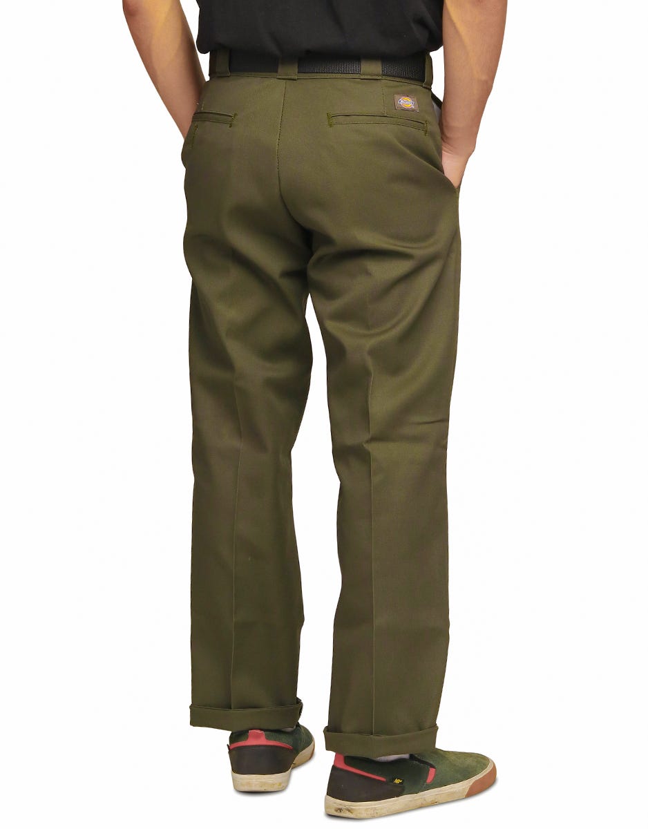 Dickies 874 Regular Fit Work Pants for Men - Olive Green | Durable Cotton Twill Fabric | Ideal for Construction, Carpentry & Outdoor Work