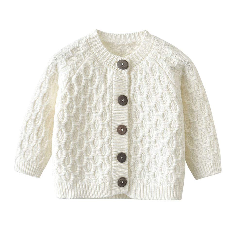 Miccina Baby & Toddler Cardigan Sweater - Irish Cable Knit Button Closure Jacket for Boys & Girls, Newborn to Infant - Cozy Spring & Winter Outerwear for Playdates, Family Outings & Photo Shoots