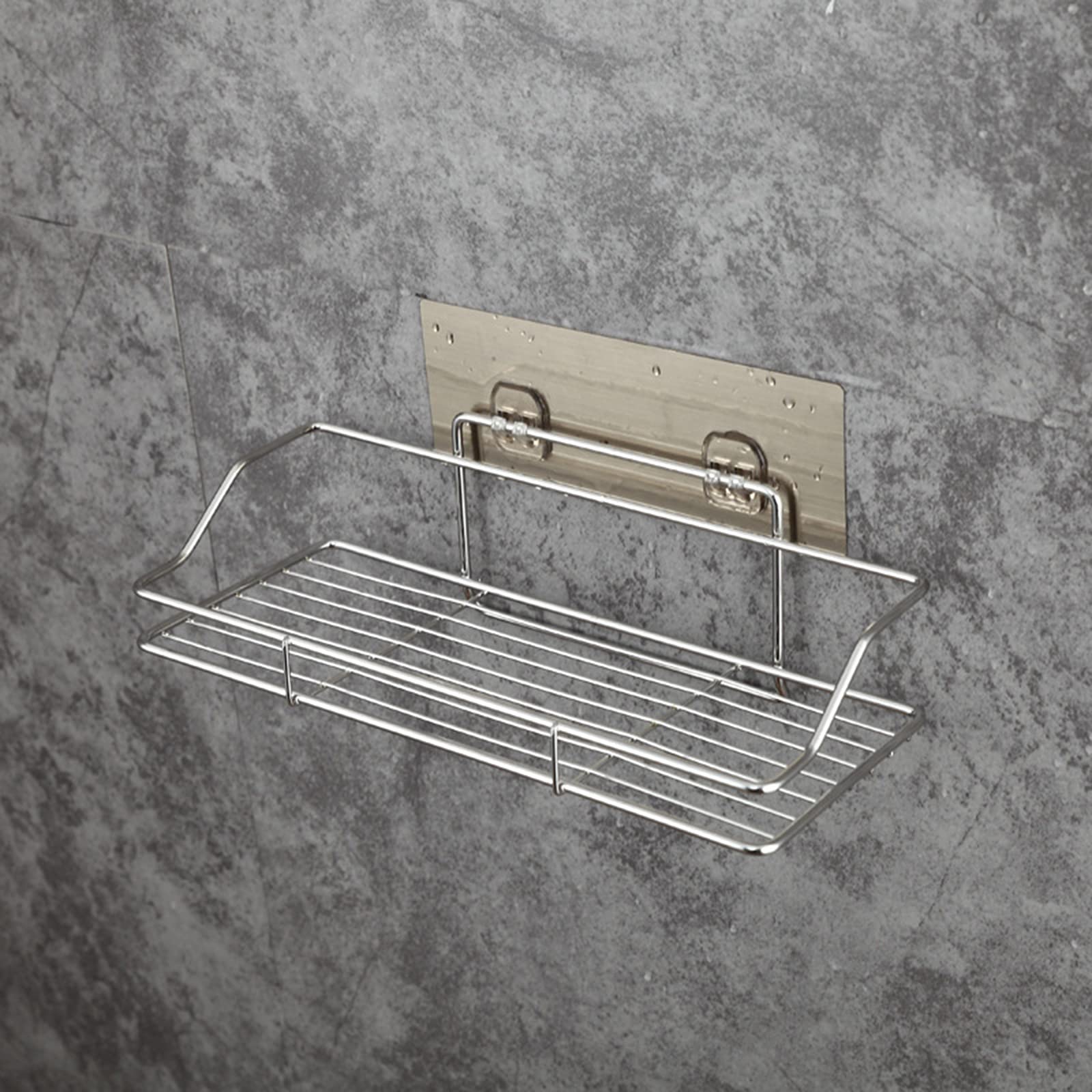Stainless Steel Kitchen & Bathroom Storage Rack - Multifunctional Punch-Free Shower Organizer for Bathroom, Kitchen Accessories - Perfect for Small Space Organization & Home Decor