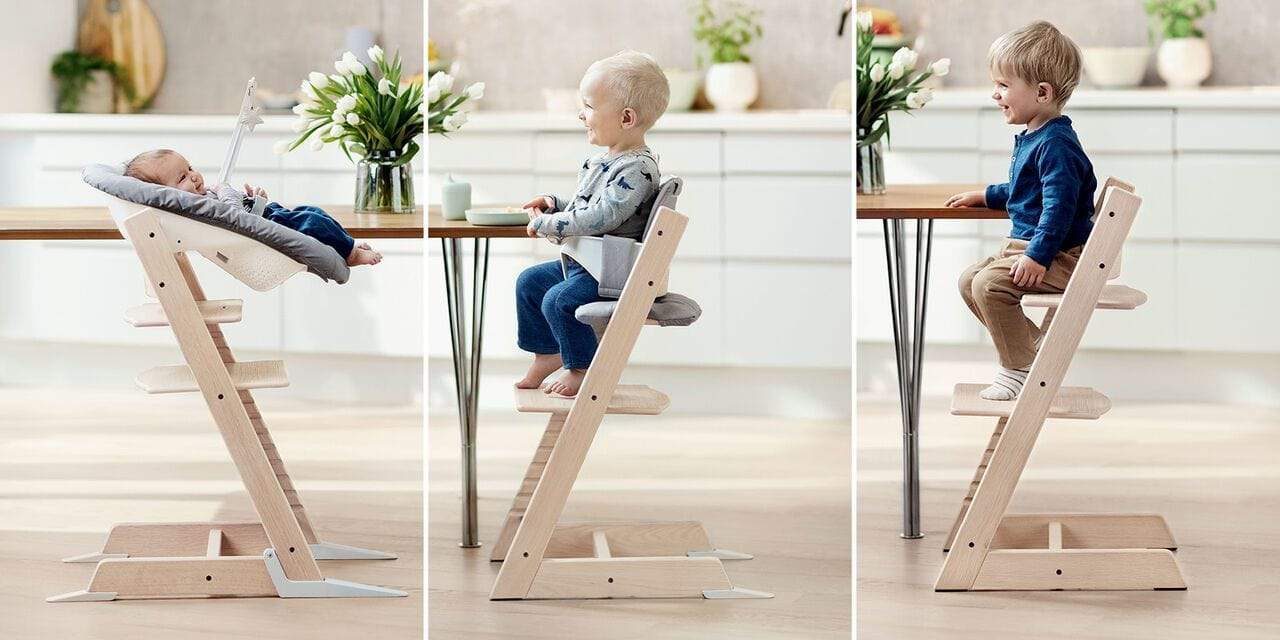 Stokke Tripp Trapp High Chair - Adjustable Baby to Toddler Wooden Chair with Safety Harness | Perfect for Dining, Feeding & Learning at Home