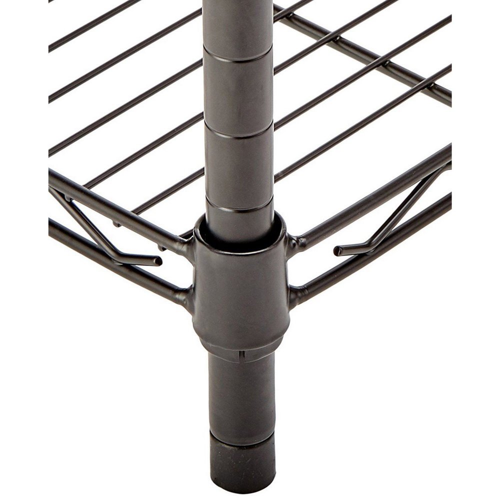 3-Tier Adjustable Carbon Steel Wire Shelving Unit - Heavy Duty Storage Rack for Home, Office, Garage & Kitchen - Perfect for Organizing Pantry, Closet, Laundry Room and Workshop Spaces