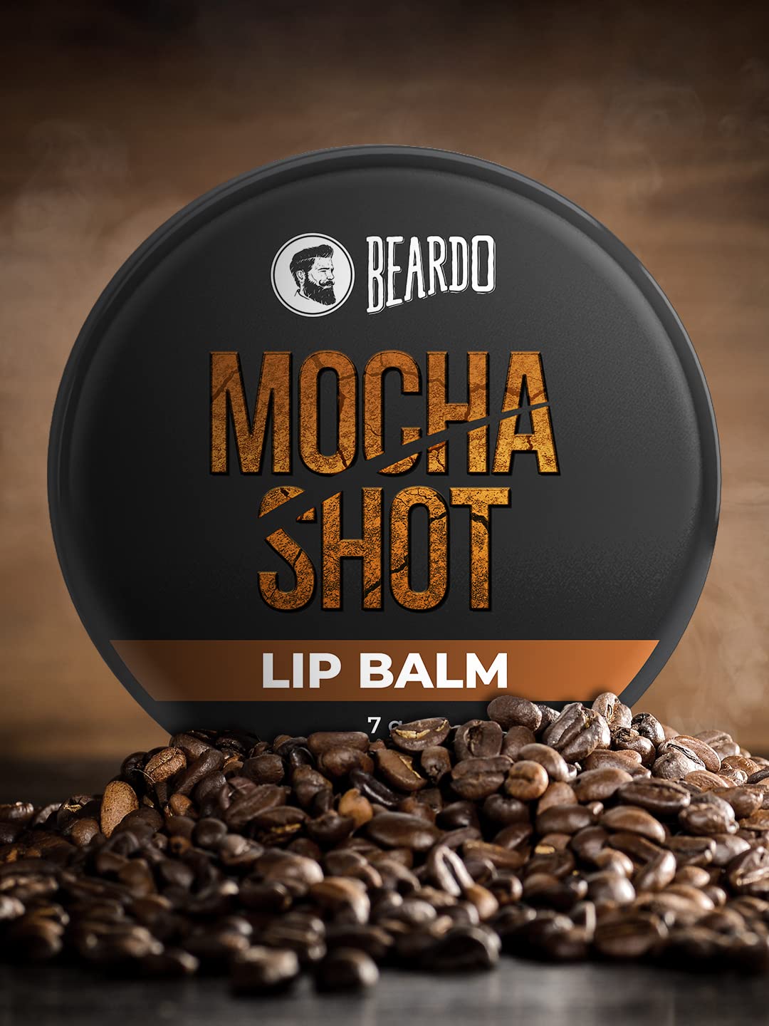 BEARDO Mocha Shot Lip Balm for Men - Moisturizing & Non-Tinted Lip Care | Heals Dry, Chapped & Cracked Lips | 7g Brown | Perfect for Daily Use, Outdoor Activities & Gifts
