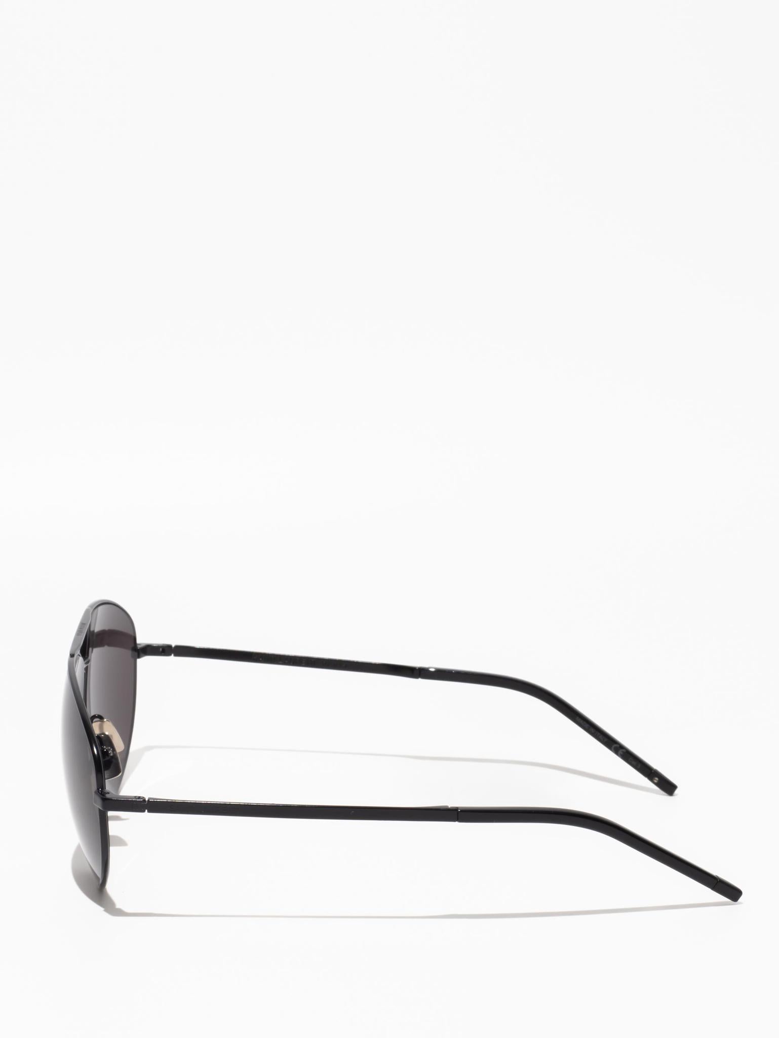 SAINT LAURENT SL211 002 Black Aviator Sunglasses for Men & Women - Luxury UV Protection Shades for Travel, Driving & Outdoor Fashion
