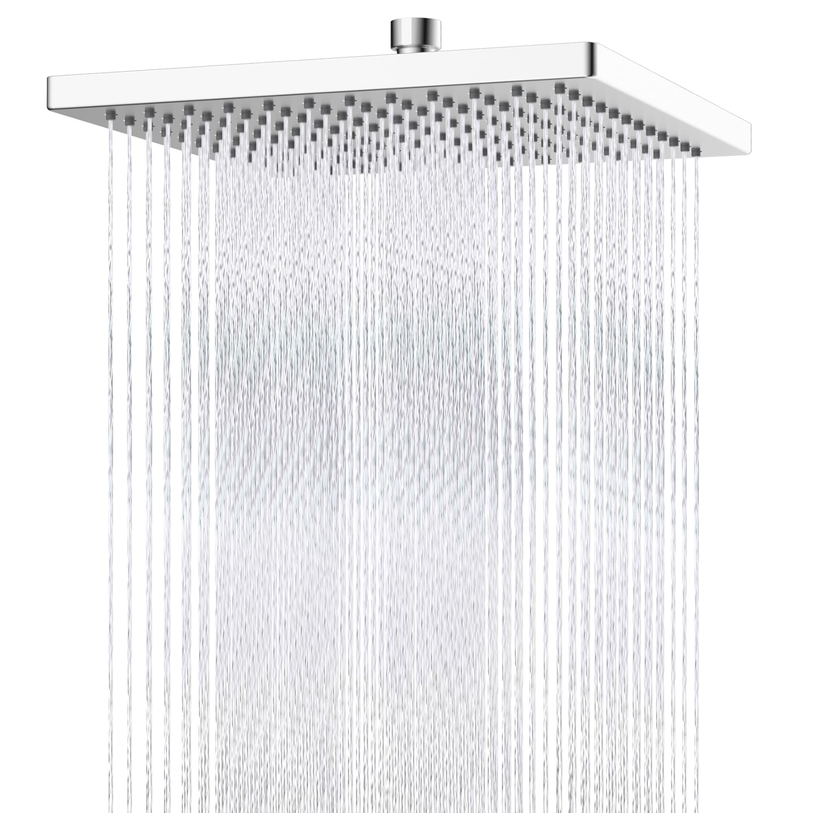 Hibbent 12 Inch Square High Pressure Rain Shower Head - Adjustable Brass Ball Joint, Chrome Finish - Luxury Rainfall Shower Head for Full Body Coverage - Perfect for Modern Bathrooms & Spa-Like Experience