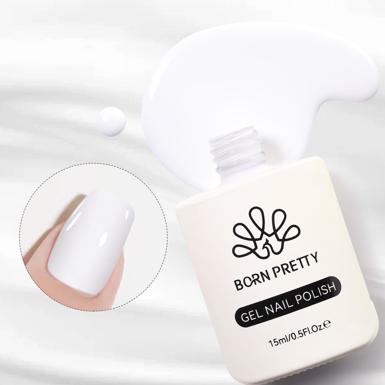Hema-Free White Gel Nail Polish #02 - 15ml Long-Lasting & Non-Toxic Nail Art for Salon & Home Manicure