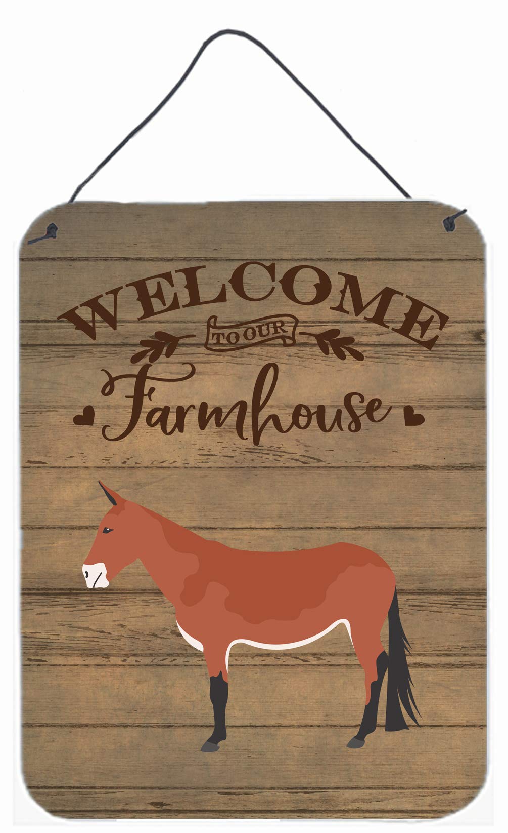 Caroline's Treasures CK6789DS1216 Mule Welcome Wall Decor - 12x16 Inch Multicolor Aluminum Metal Sign for Kitchen, Bar, Bathroom & Front Door - Perfect for Farmhouse, Rustic & Country Home Decor