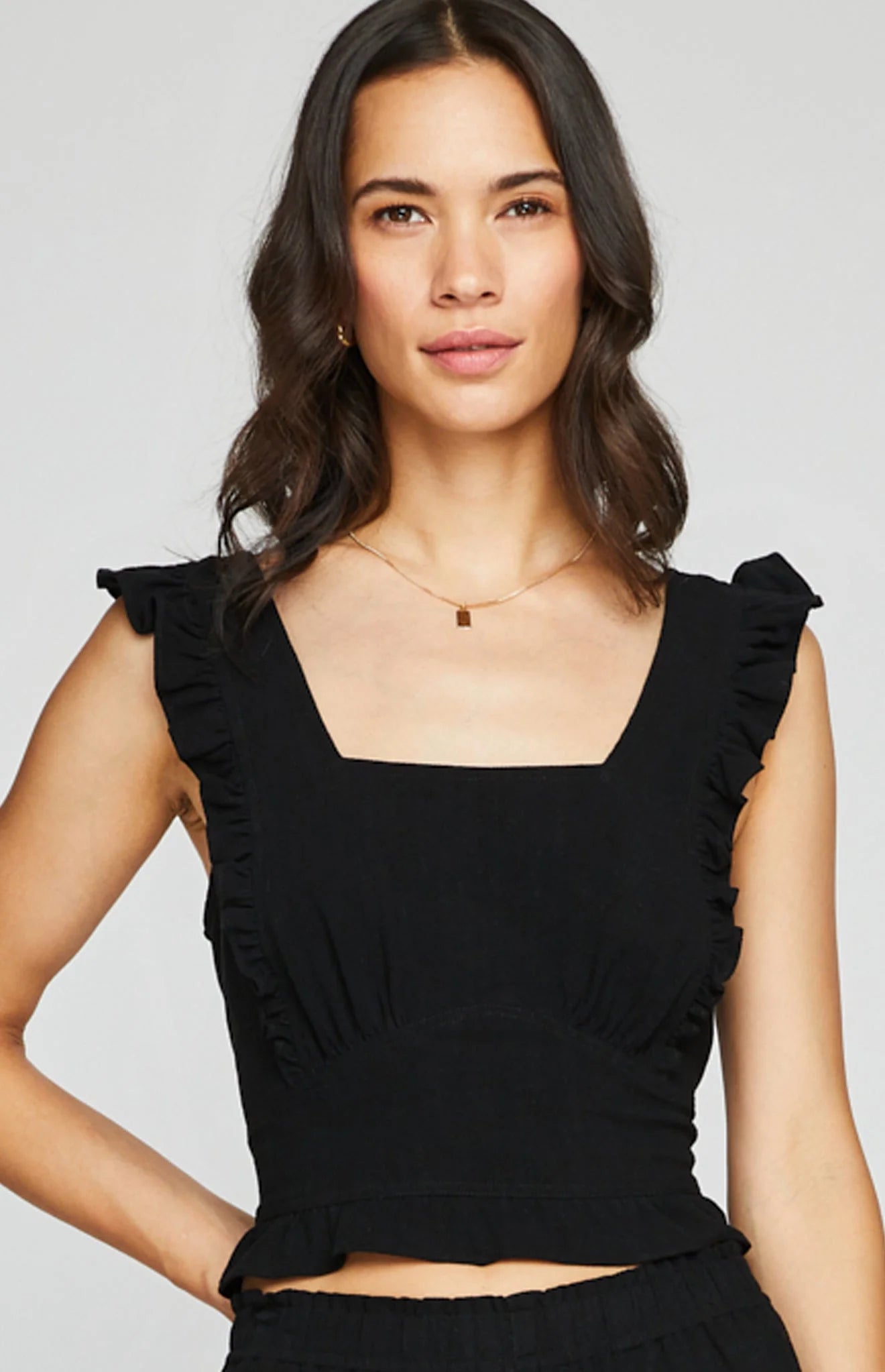 Gentle Fawn Bardot Off Shoulder Top for Women - Black Flowy Blouse for Casual Wear, Date Night & Summer Outfits