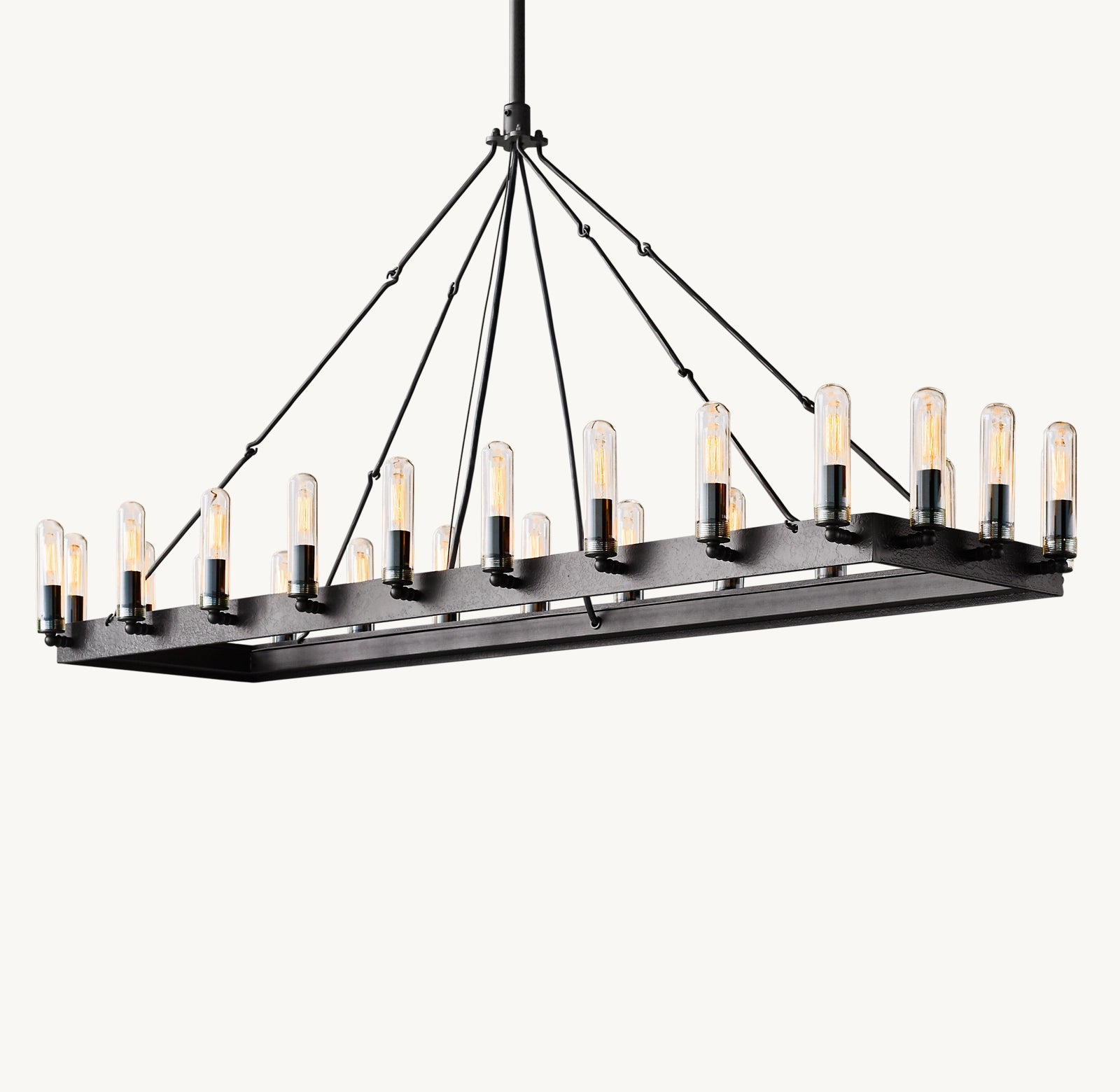 54-Inch Camino Rectangular Outdoor Chandelier - Weather-Resistant Patio Lighting for Porch, Deck & Garden