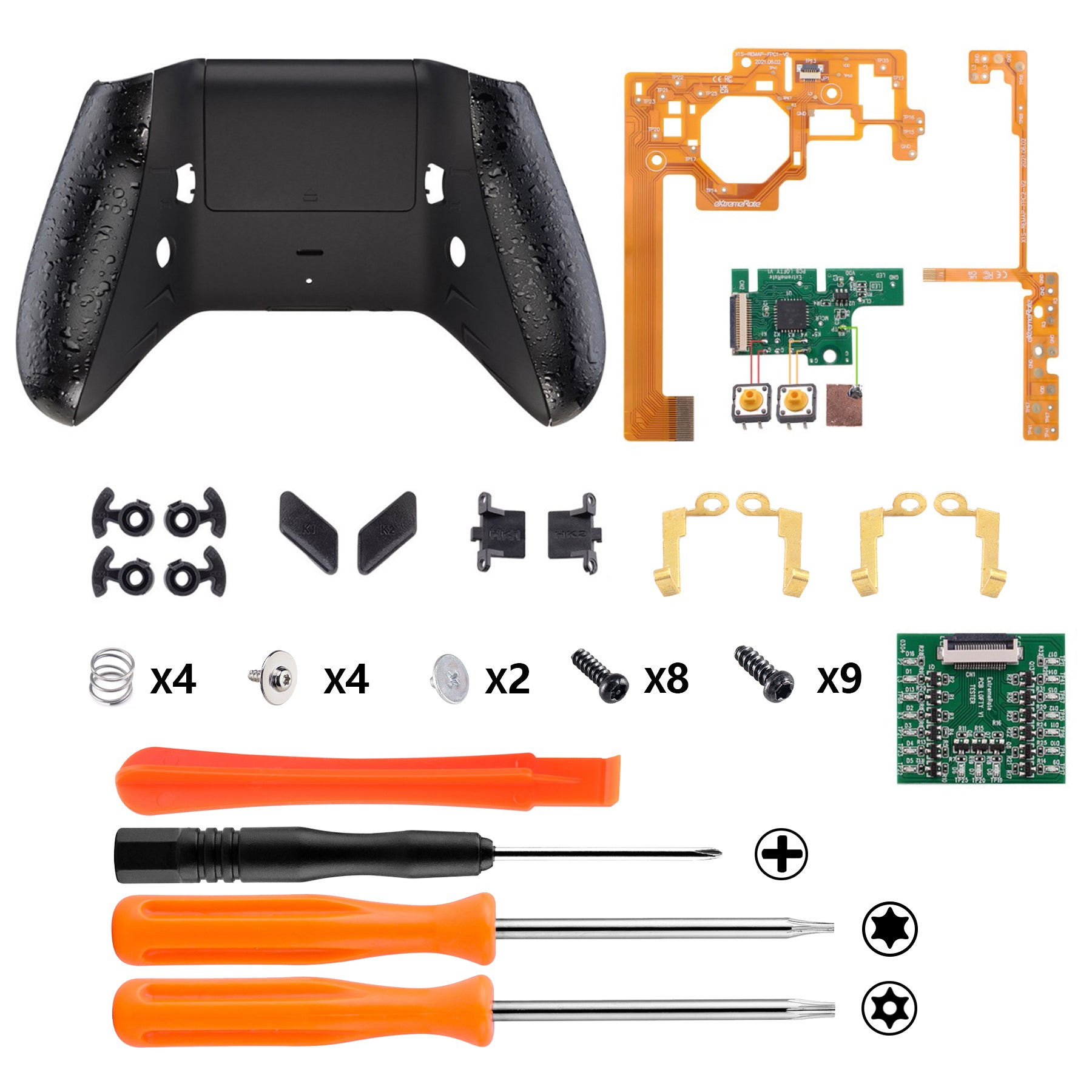 eXtremeRate Remappable Back Buttons & Trigger Stop Kit for Xbox One X/S Controller - Textured Black - Enhance Gaming Performance for FPS, Racing & Competitive Play