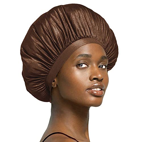 Extra Large Satin Edge Bonnet for Hair Protection - Stay On Silk Bonnet for Sleeping, Nighttime Hair Care & Travel Accessories