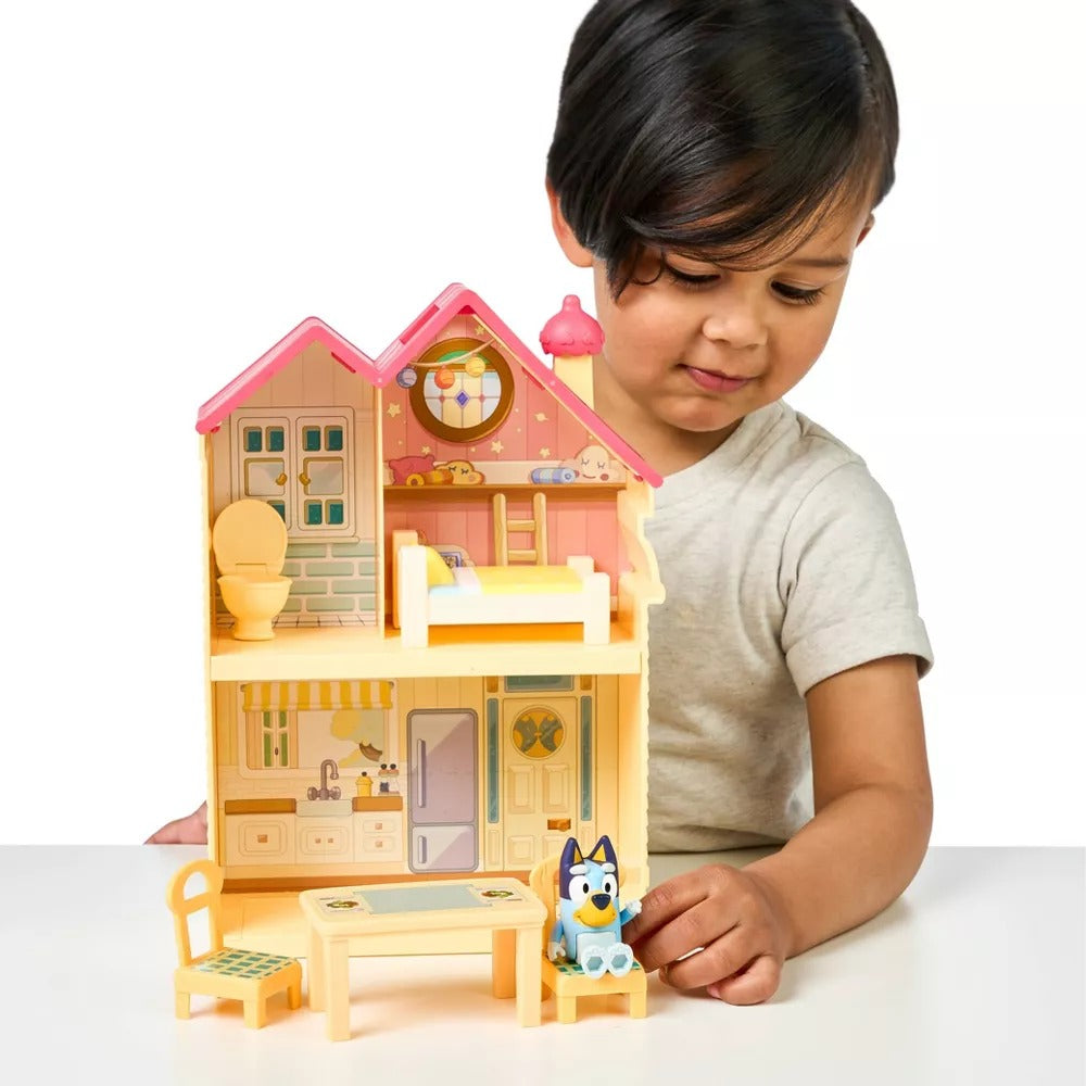 Bluey Mini Home Playset - Interactive Toy House for Kids with 3 Rooms & Figures | Perfect for Imaginative Play, Birthday Gifts & Family Game Nights