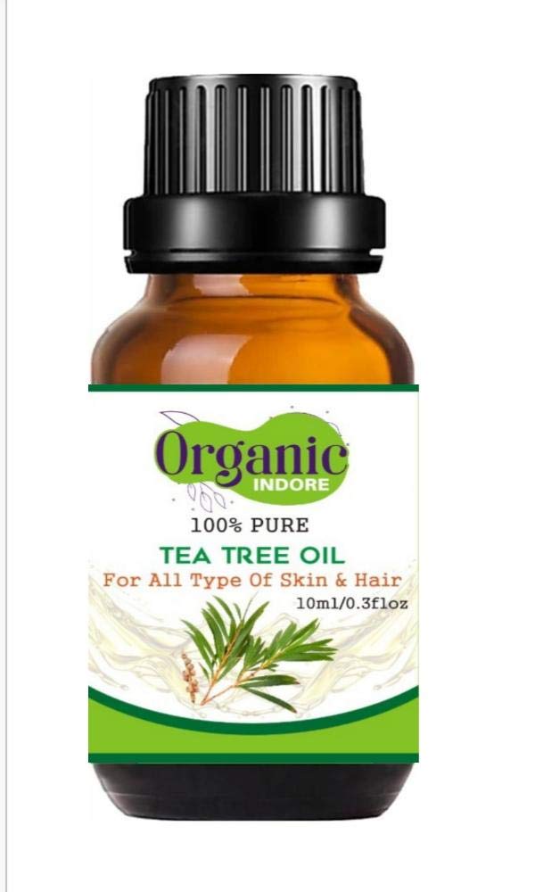 Organic Indore Tea Tree Oil & Lemon Oil - 100% Pure Essential Oils for Skin Care, Hair Growth & Aromatherapy - Perfect for DIY Beauty, Relaxation & Home Cleaning
