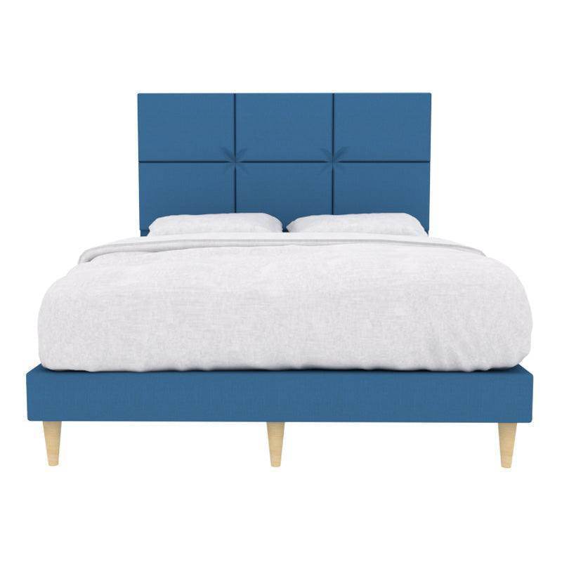 Jarvis Fabric Bed Frame - Queen Size, Sturdy & Pet Friendly Upholstered Platform Bed with Noise-Free Support - Perfect for Modern Bedrooms & Pet Owners