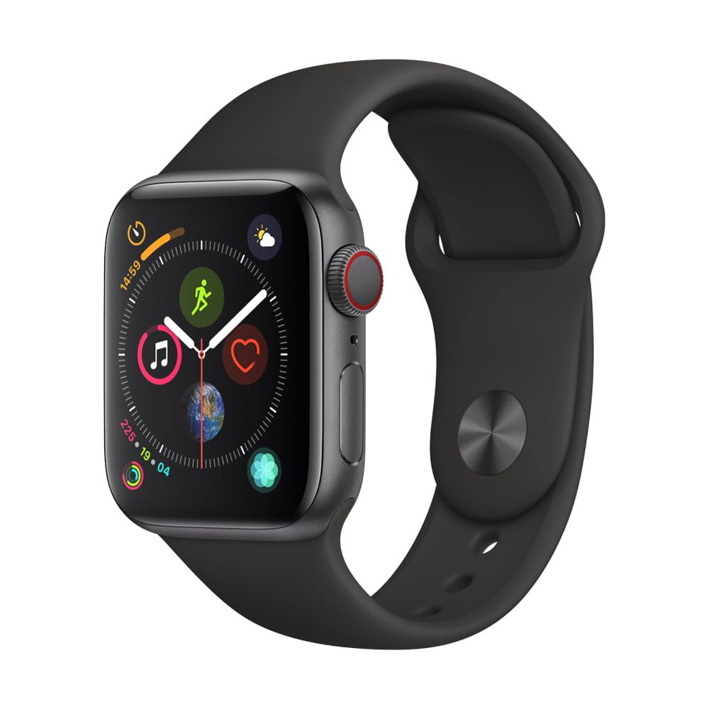 Apple Watch Series 4 GPS + Cellular 40mm Space Gray Aluminum Case with Black Sport Band - MTUG2LL/A - Smartwatch for Fitness Tracking, Calls & Notifications - Perfect for Running, Swimming & Daily Use