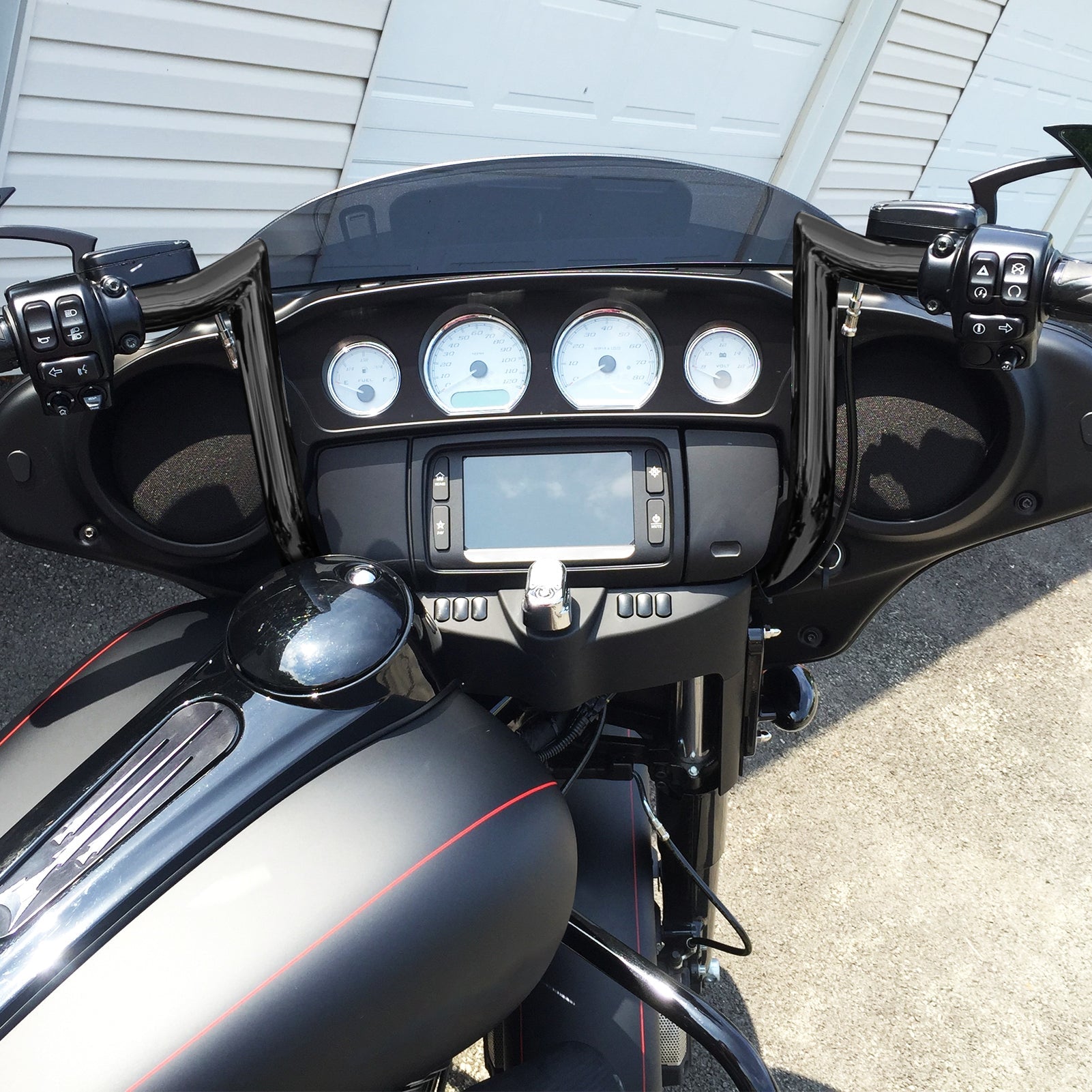 2014-2023 Harley-Davidson Touring Street Glide CVO Electra Glide Motorcycle Handlebar - Gloss Black Pre-Wired Bagger Handlebars for Custom Cruiser & Long-Distance Riding