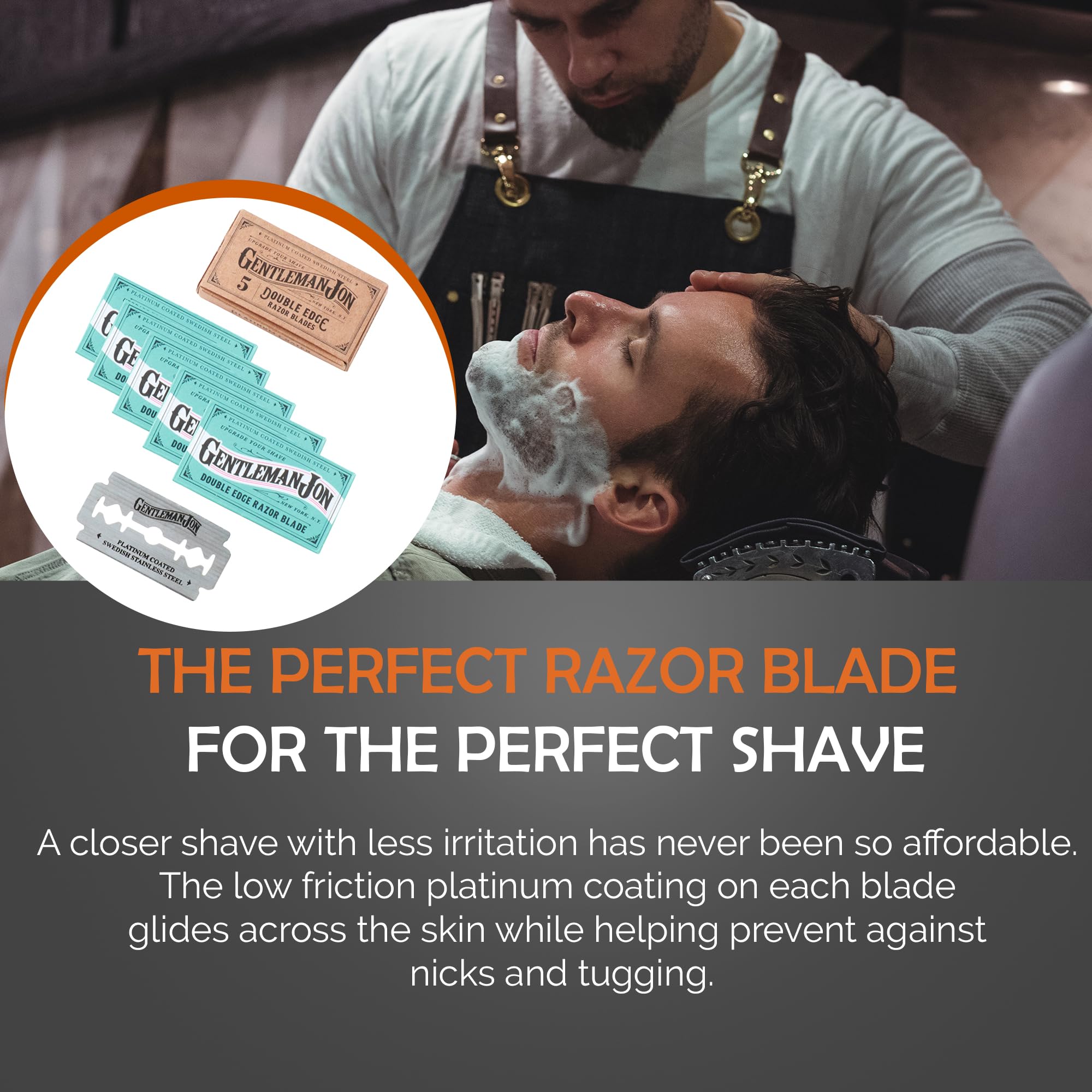 50-Pack Platinum Double Edge Razor Blades - Premium Swedish Stainless Steel Safety Razor Blades for Men - Platinum Coated for Smooth Shaving - Compatible with Most Safety Razors - Perfect for Home, Travel & Barber Shop Use