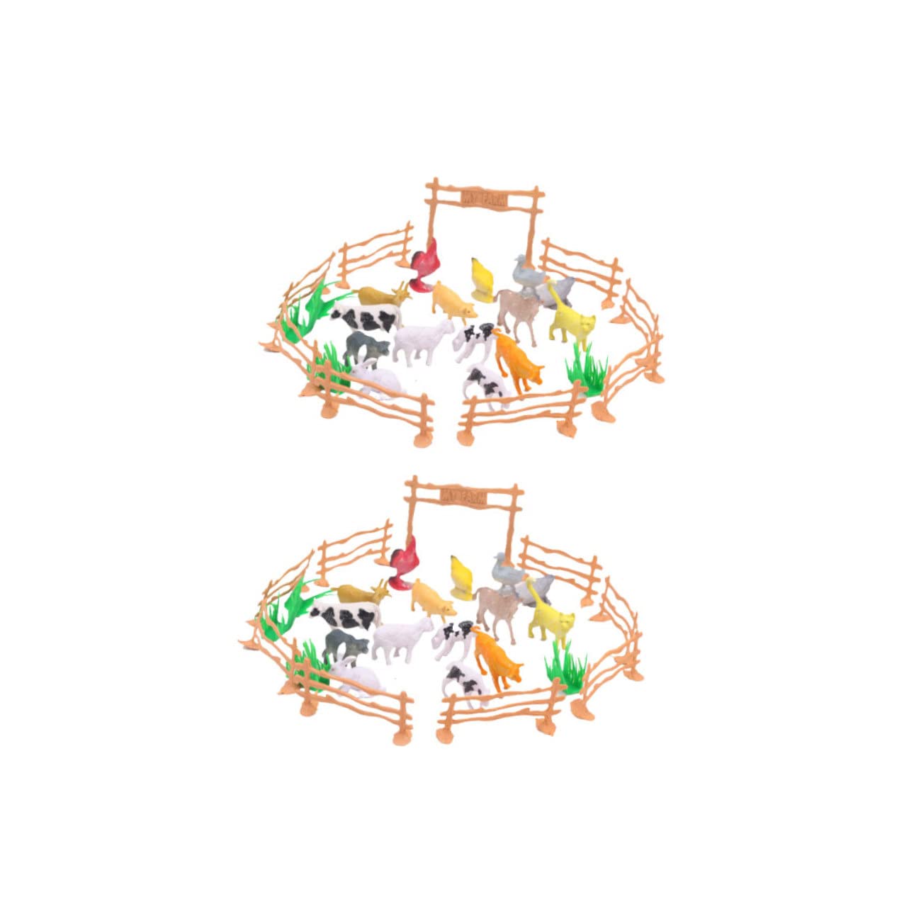 2 Sets Kids Farm Animal Toy Playset - Interactive Simulation Fence with Animal Models for Learning & Recognition | Perfect for Pretend Play, Early Education & Toddler Development