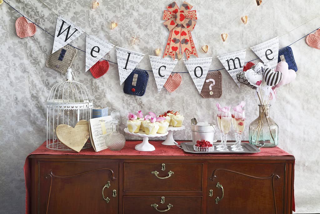 Valentine's Day Bows for Wreaths - Red Buffalo Plaid Heart Decor for Doors
