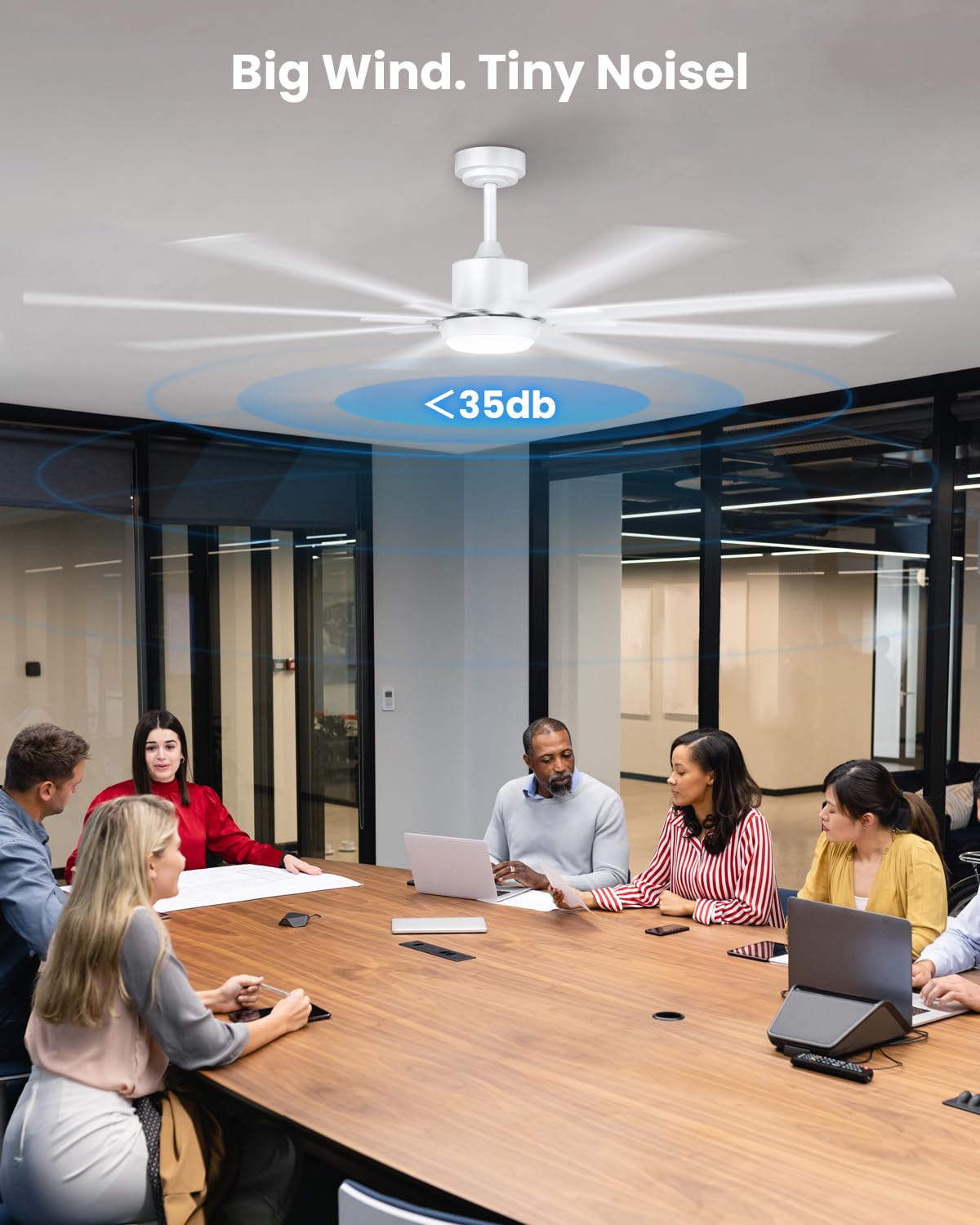 72 Inch Large Industrial Ceiling Fan with Light & Remote - 8 Aluminum Blades, Energy Efficient DC Motor, Reversible Airflow - Perfect for Living Room, Patio, Garage, Warehouse & Commercial Spaces - White - Ideal for Cooling Large Areas, Improving Air Circulation & Enhancing Home/Office Decor