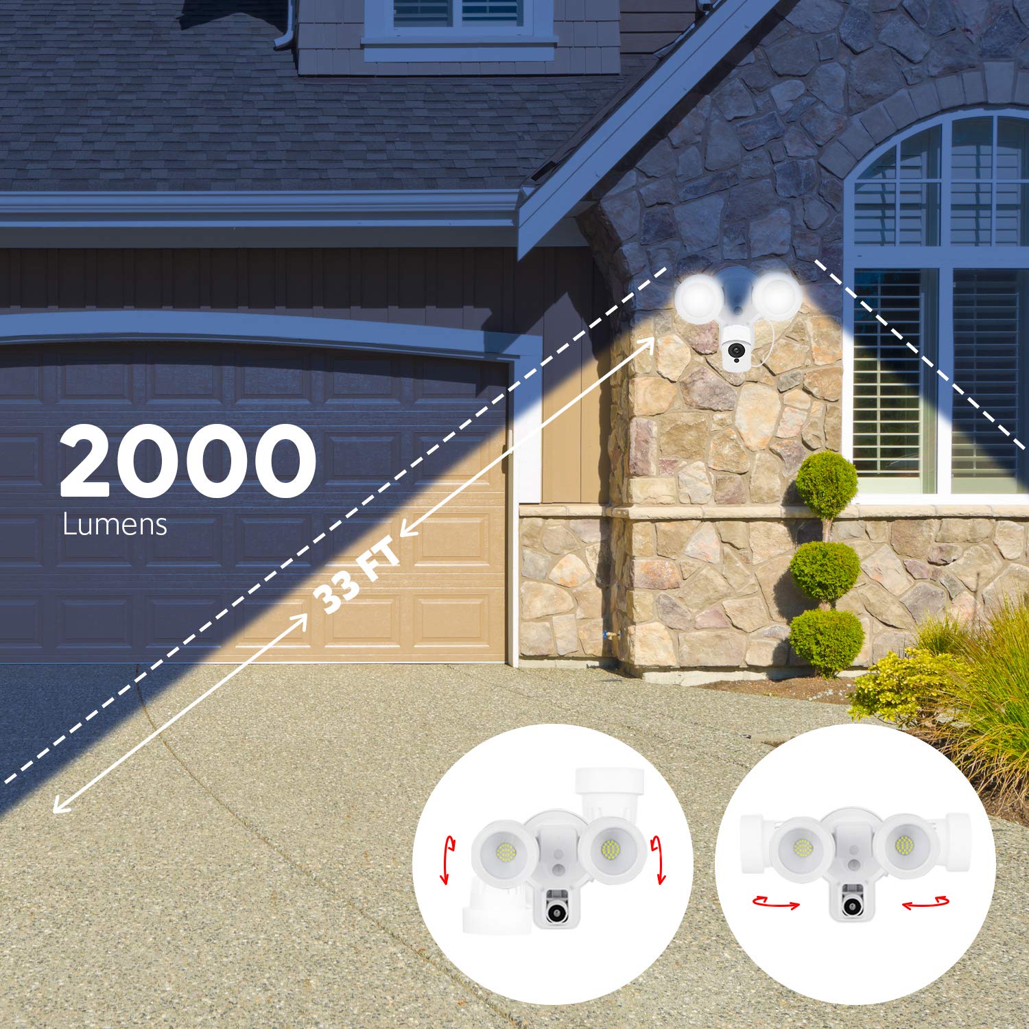 4-in-1 Wyze Cam Floodlight with Built-in Charger, Wall Mount & Weatherproof Case - Perfect for Outdoor Security, Home Monitoring & Night Vision (Camera Sold Separately) - Ideal for Backyard, Garage & Front Door Surveillance
