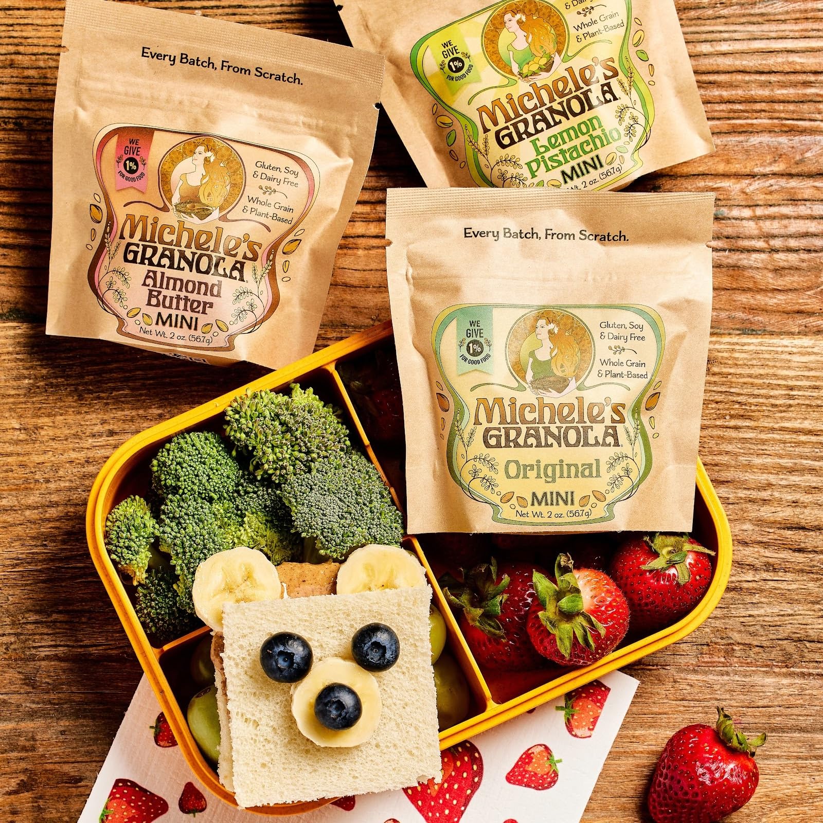 Healthy Gluten-Free Granola Snack Packs - Non GMO, 2 Oz (Pack of 4) | Variety Mini Granola Bites for On-the-Go Breakfast, Office Snacks & Kids Lunch Boxes