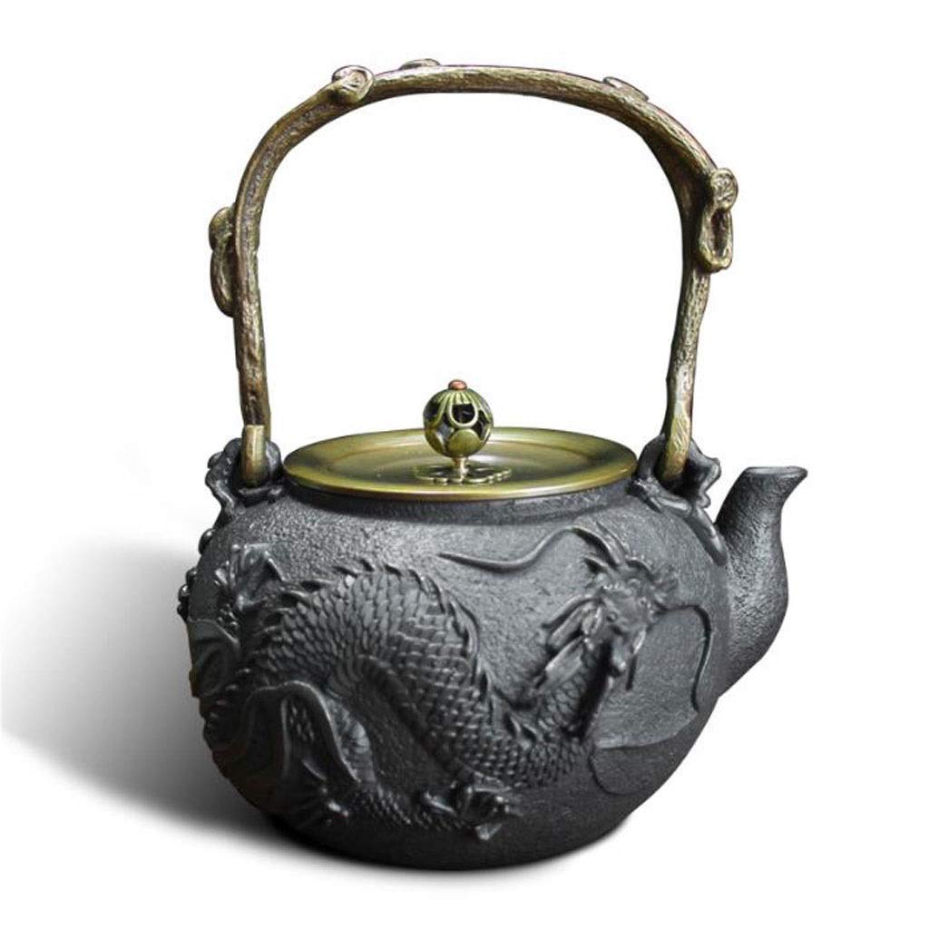 Cast Iron Teapot 1.3L - Japanese Style Retro Tea Kettle with Built-in Strainer, Rustproof & Heat Resistant - Perfect for Home, Office, Tea Parties & Chinese Tea Ceremonies