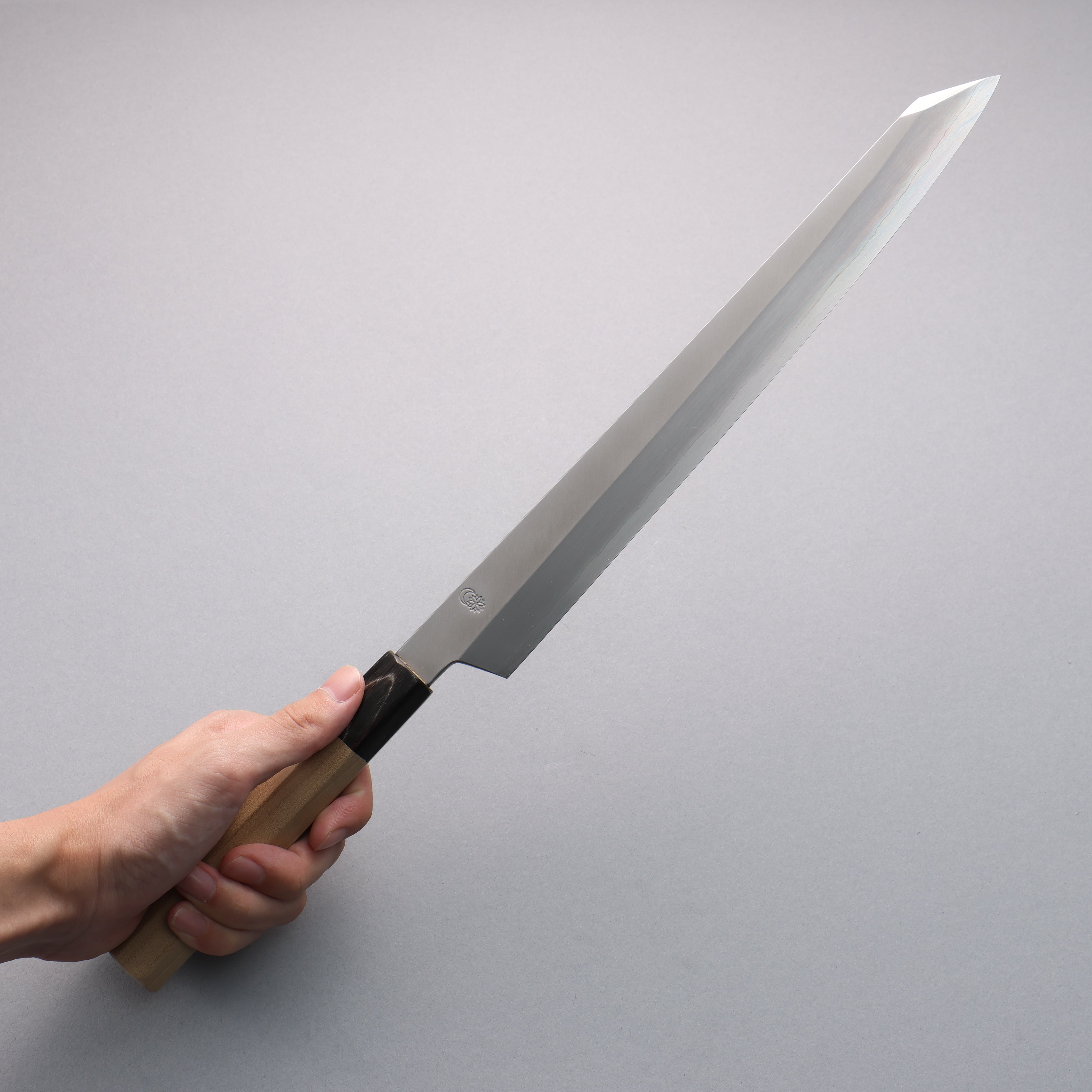 Premium Kikuzuki Silver Steel No.3 Kiritsuke Yanagiba Knife 300mm - Japanese Magnolia Wood Handle - Professional Sushi & Sashimi Chef Knife for Precision Cutting