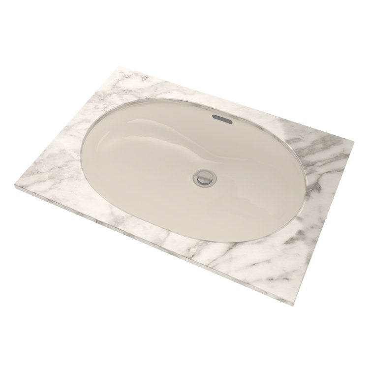 21 5/8 Inch White Ceramic Oval Undermount Bathroom Sink - Modern Vanity Sink for Powder Room & Guest Bathroom Installation